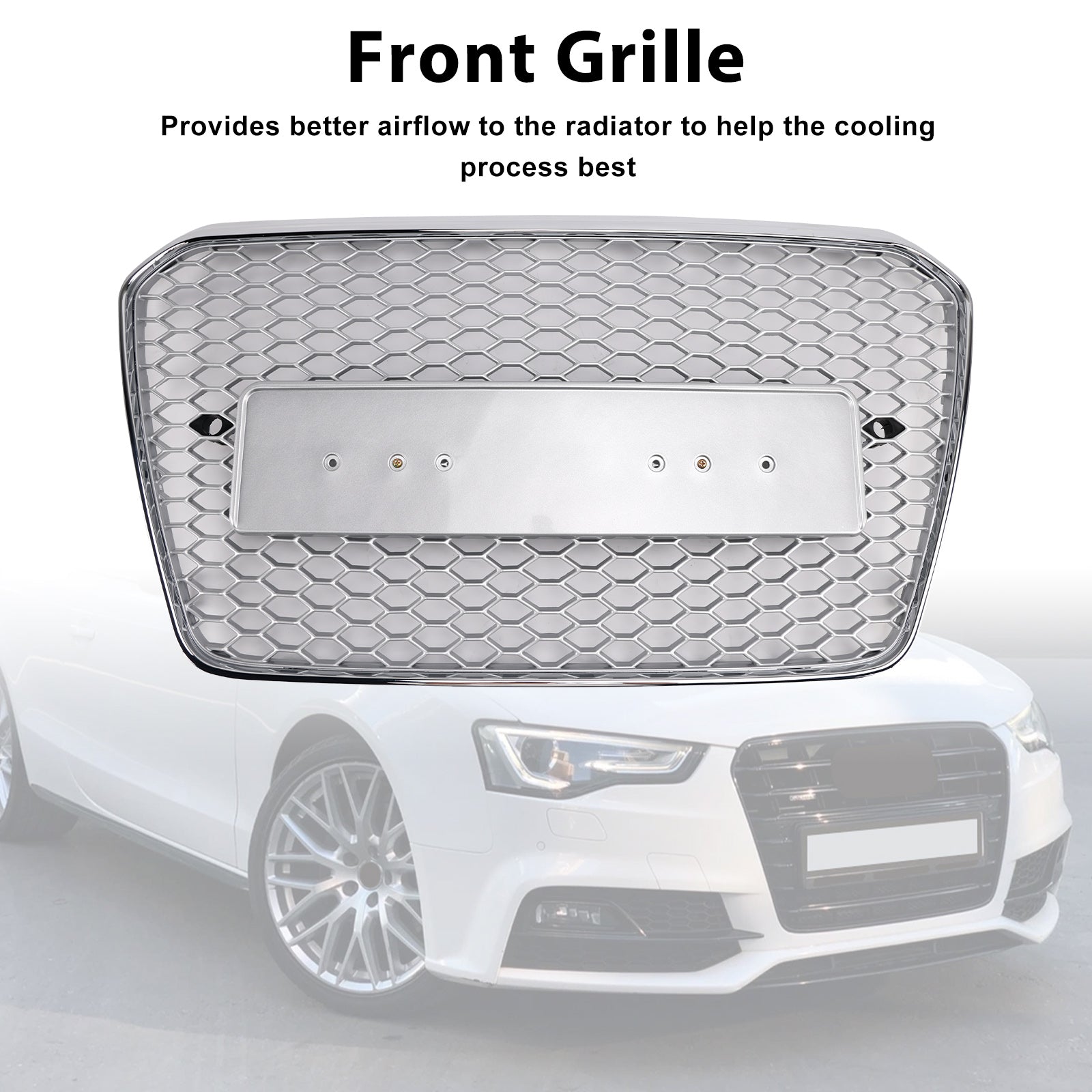 Parrilla de parachoques delantero tipo panal estilo Audi A5 S5 B8.5 RS5 2013-2016