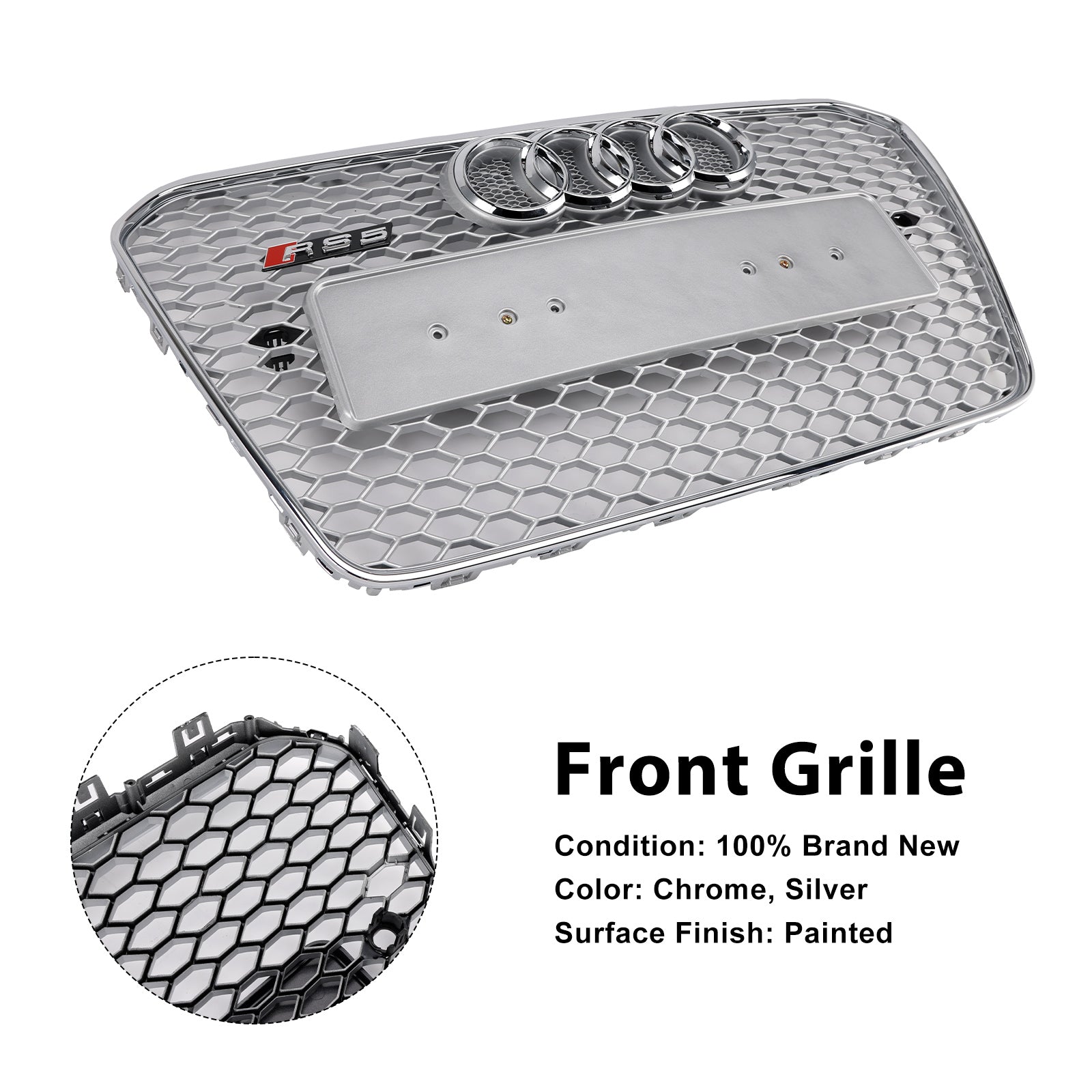 2013-2016 Audi A5 S5 B8.5 Grille de calandre de pare-chocs avant de style RS5