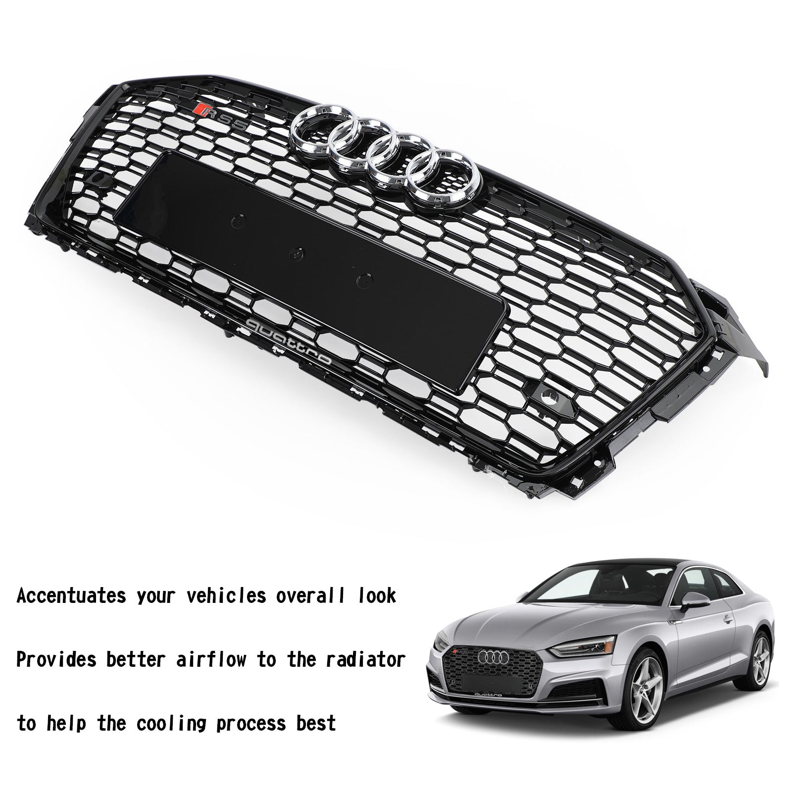 2017-2019 Audi A5 / A5 Quattro / A5 Sportback / S5 Grille Stijl Honingraat Sport Mesh Hex Grill 8W6 -853-651-AB-FUQ