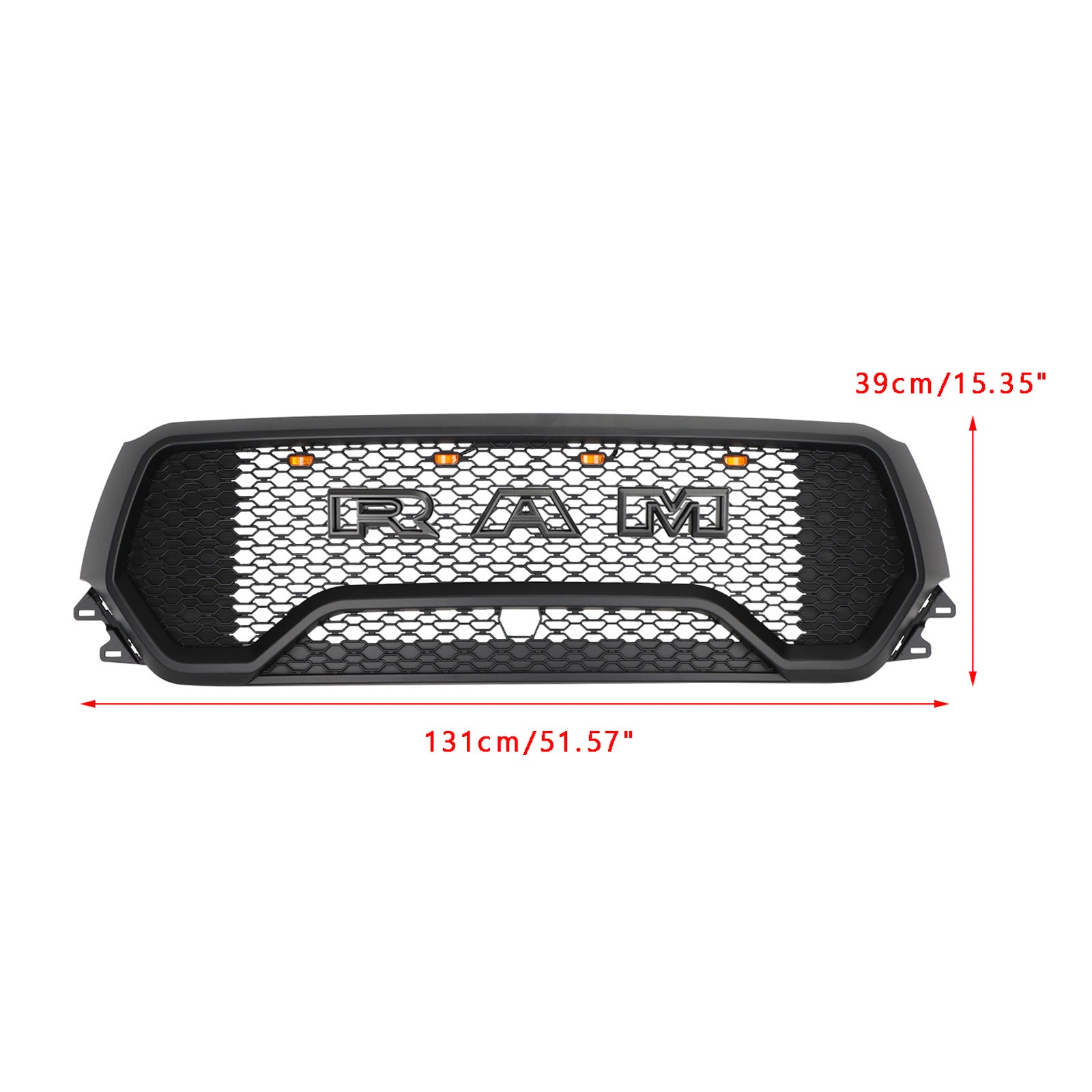 Grille de capot supérieure avant en nid d'abeille à LED de style Dodge Ram 1500 TRX 2019-2022