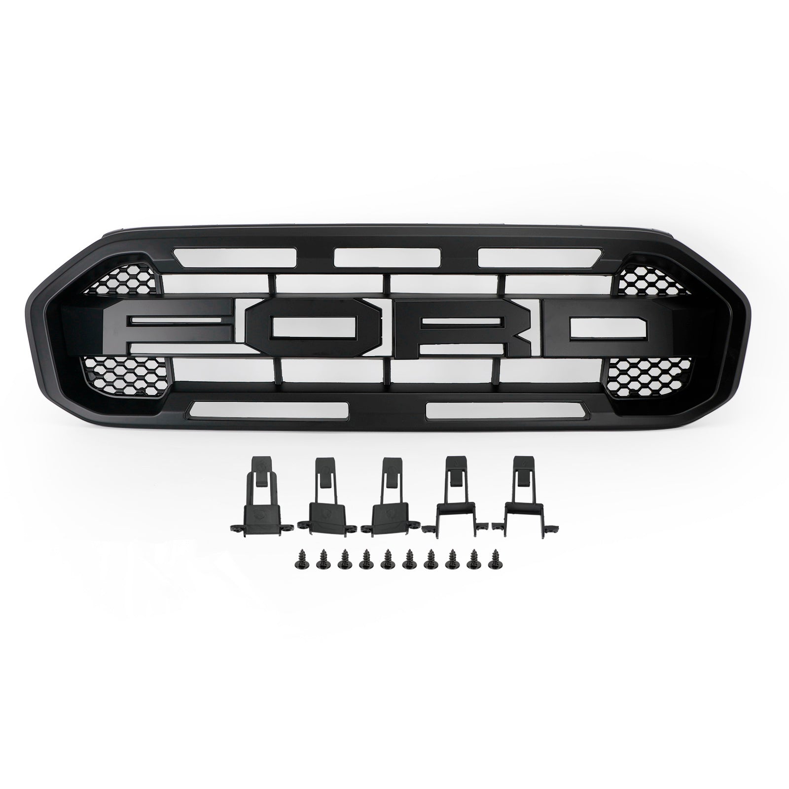 2019-2023 Ford Ranger Raptor Style Front Bumper Grille Grill Black