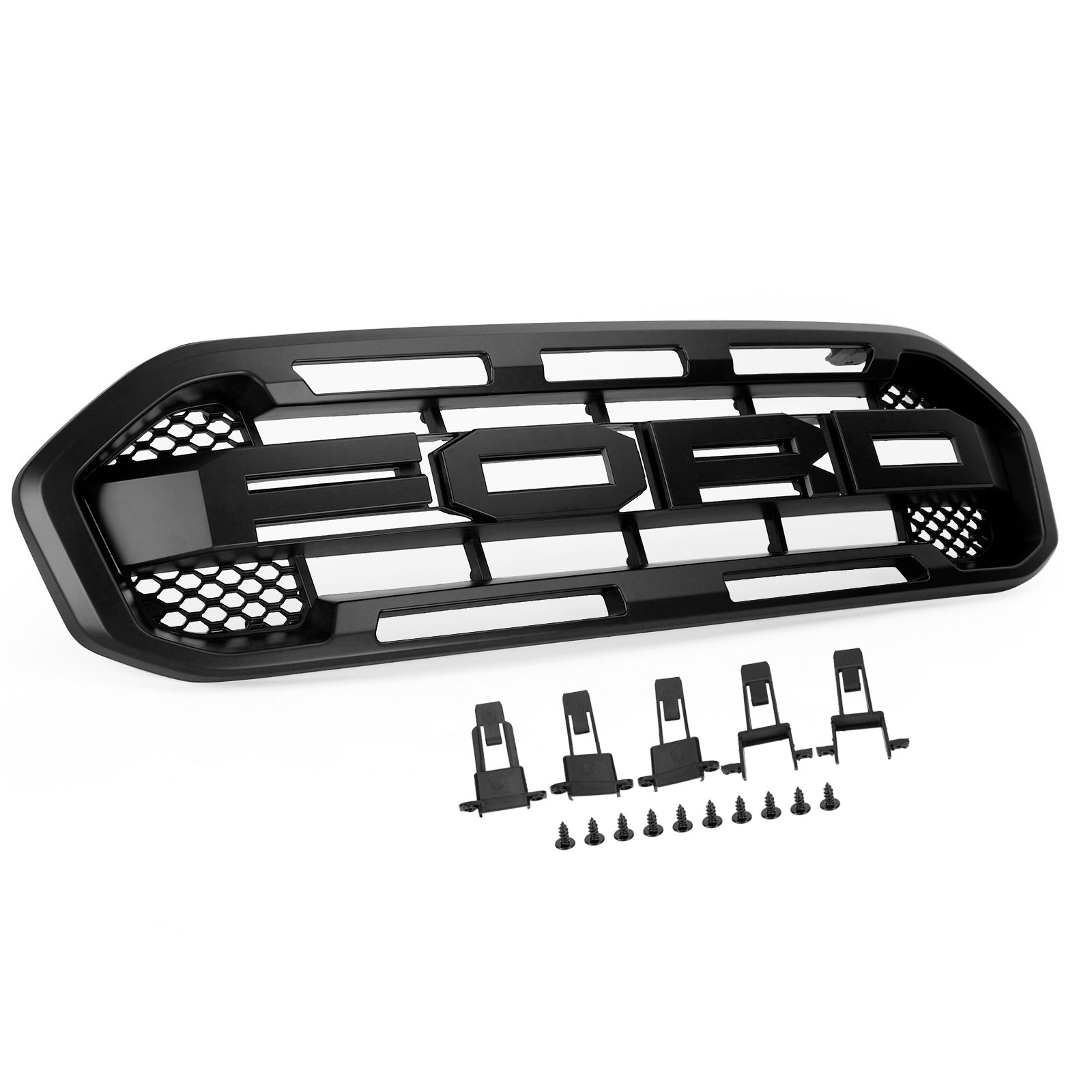 2019-2023 Ford Ranger Raptor Style Front Bumper Grille Grill Black