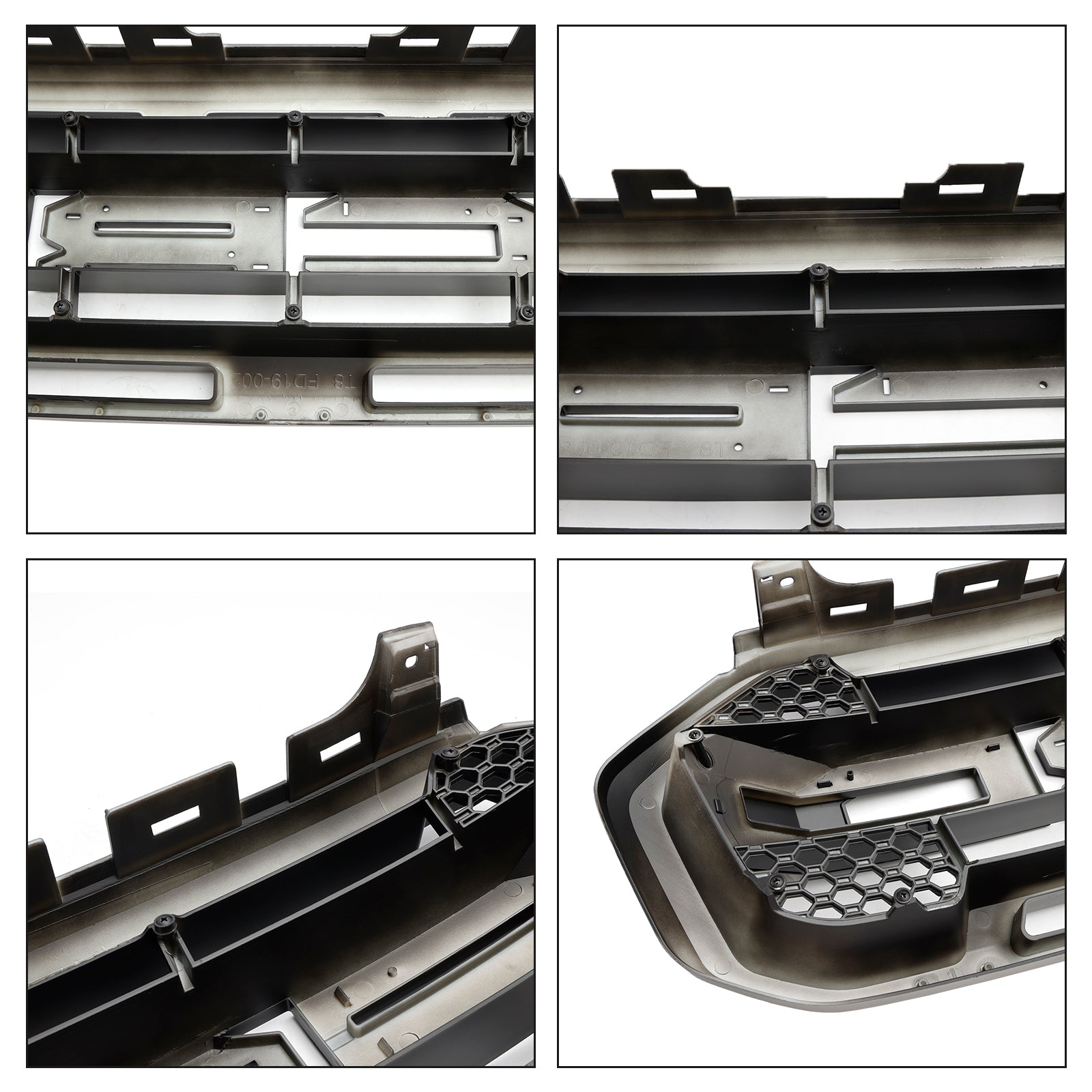 Parrilla superior 2019-2023 (con letras) Parrilla de parachoques delantero estilo Raptor compatible con Ford Ranger negro