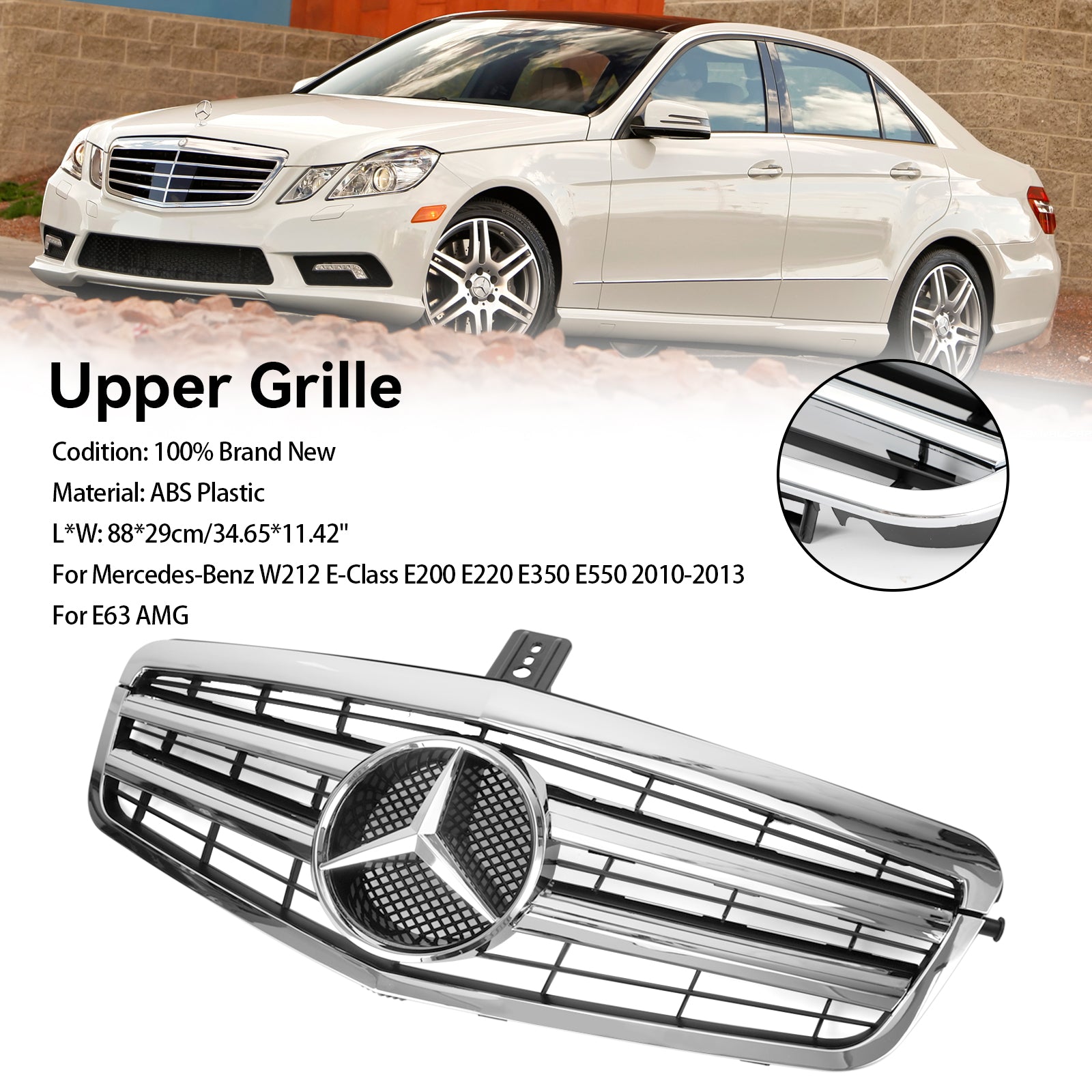 Mercedes-Benz 2010-2013 W212 Calandre de pare-chocs avant pour Mercedes Classe E E350 E550