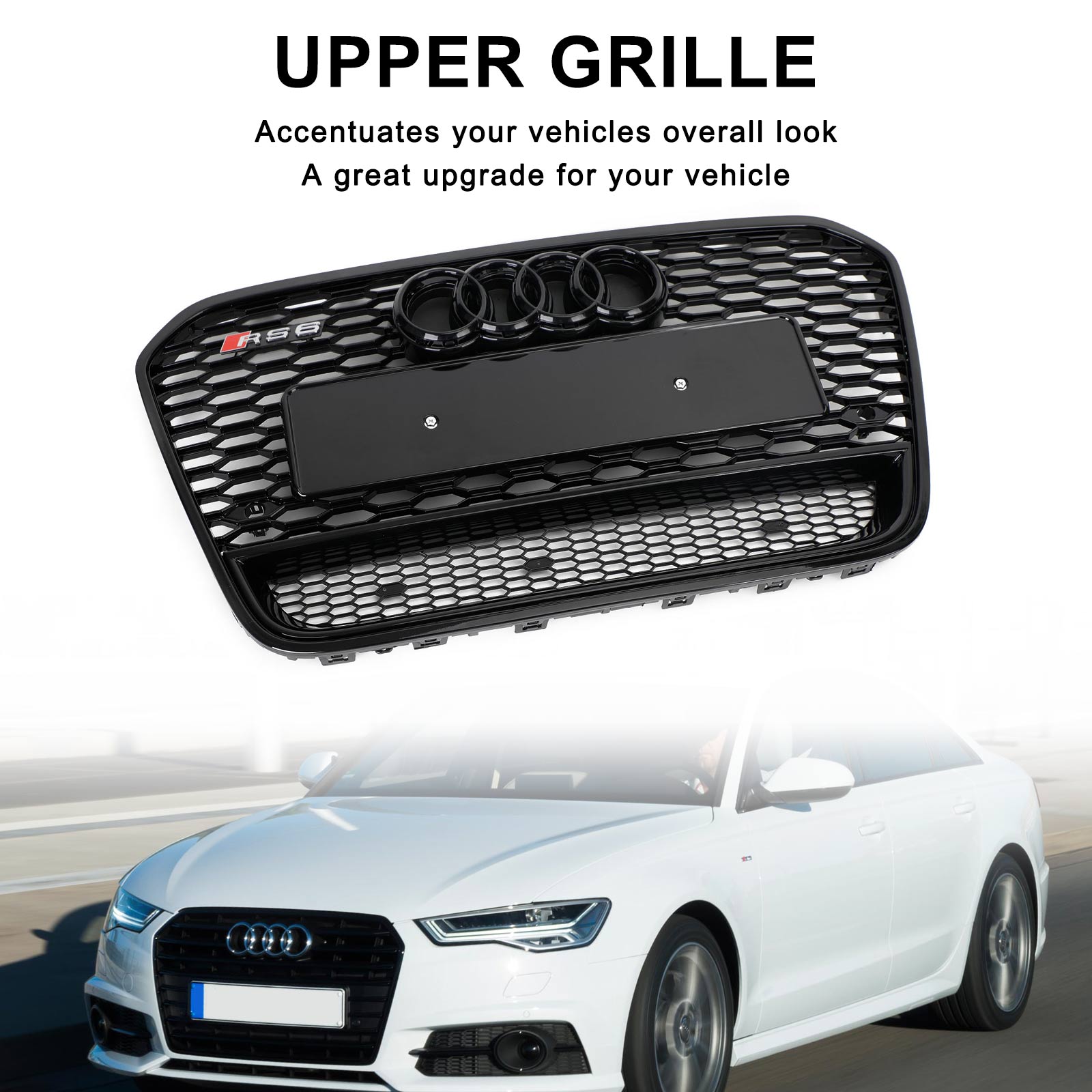 Grille de calandre en nid d'abeille en maille avant de style Audi A6 S6 C7 RS6 2012-2015