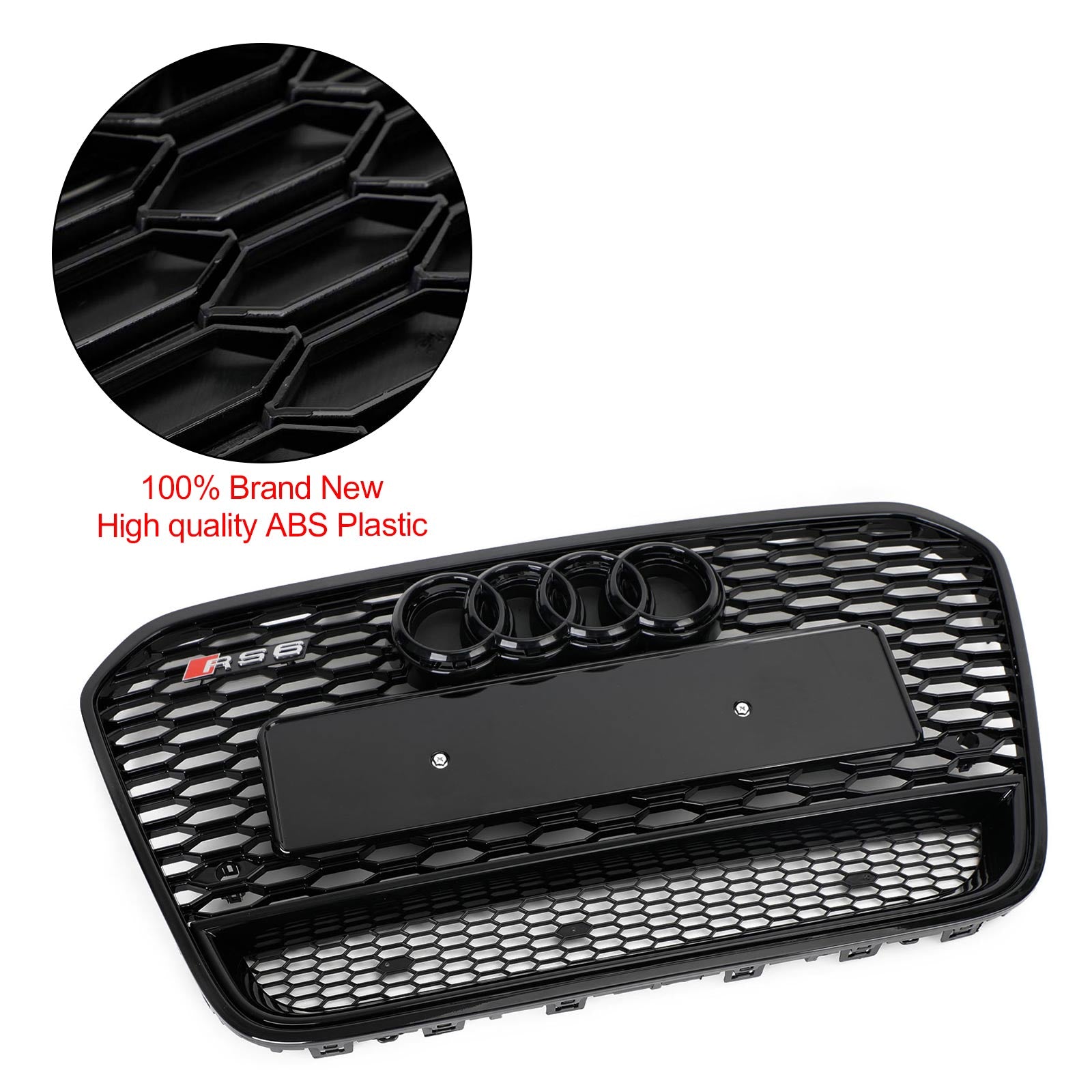 Grille de calandre en nid d'abeille en maille avant de style Audi A6 S6 C7 RS6 2012-2015