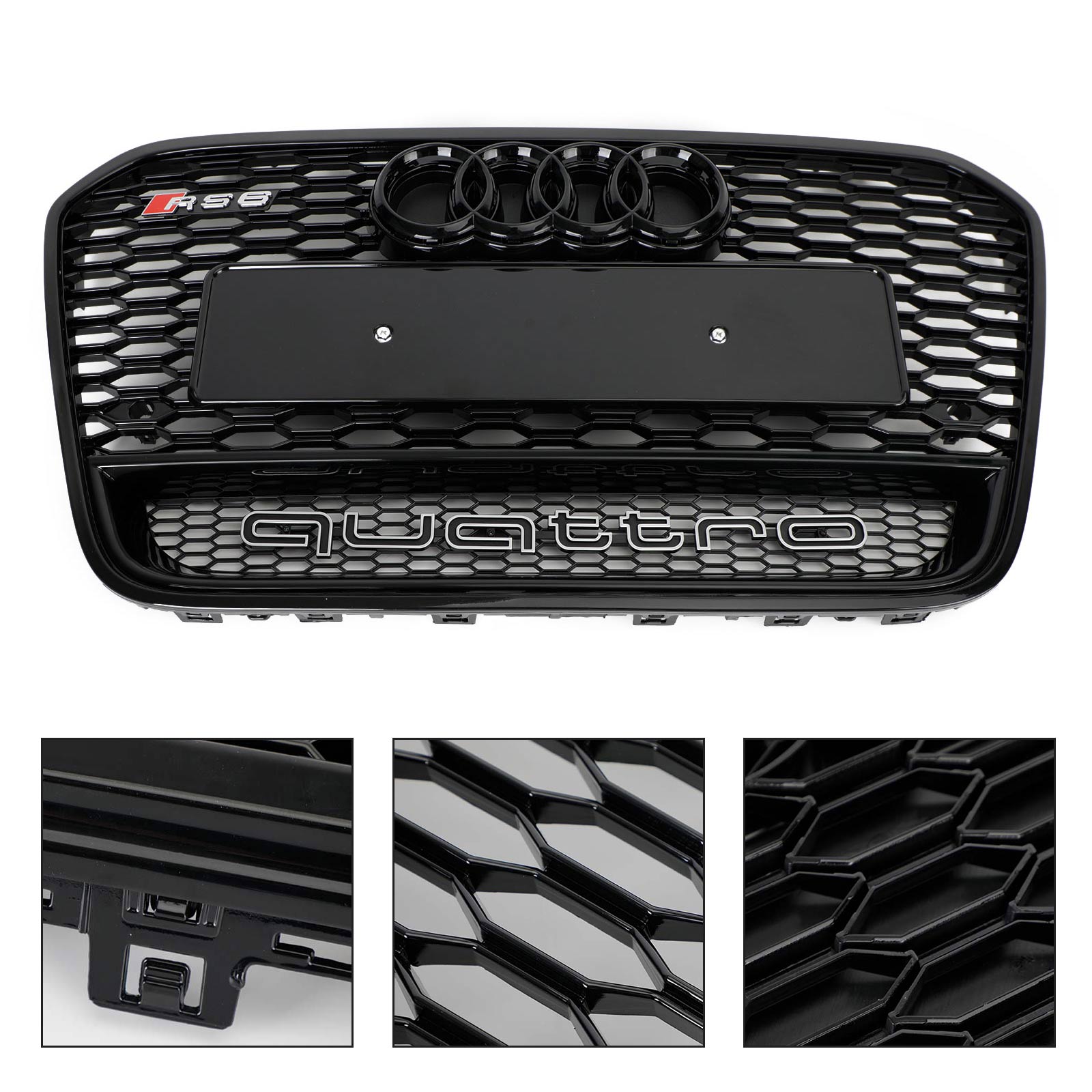 Grille de calandre en nid d'abeille en maille avant de style Audi A6 S6 C7 RS6 2012-2015