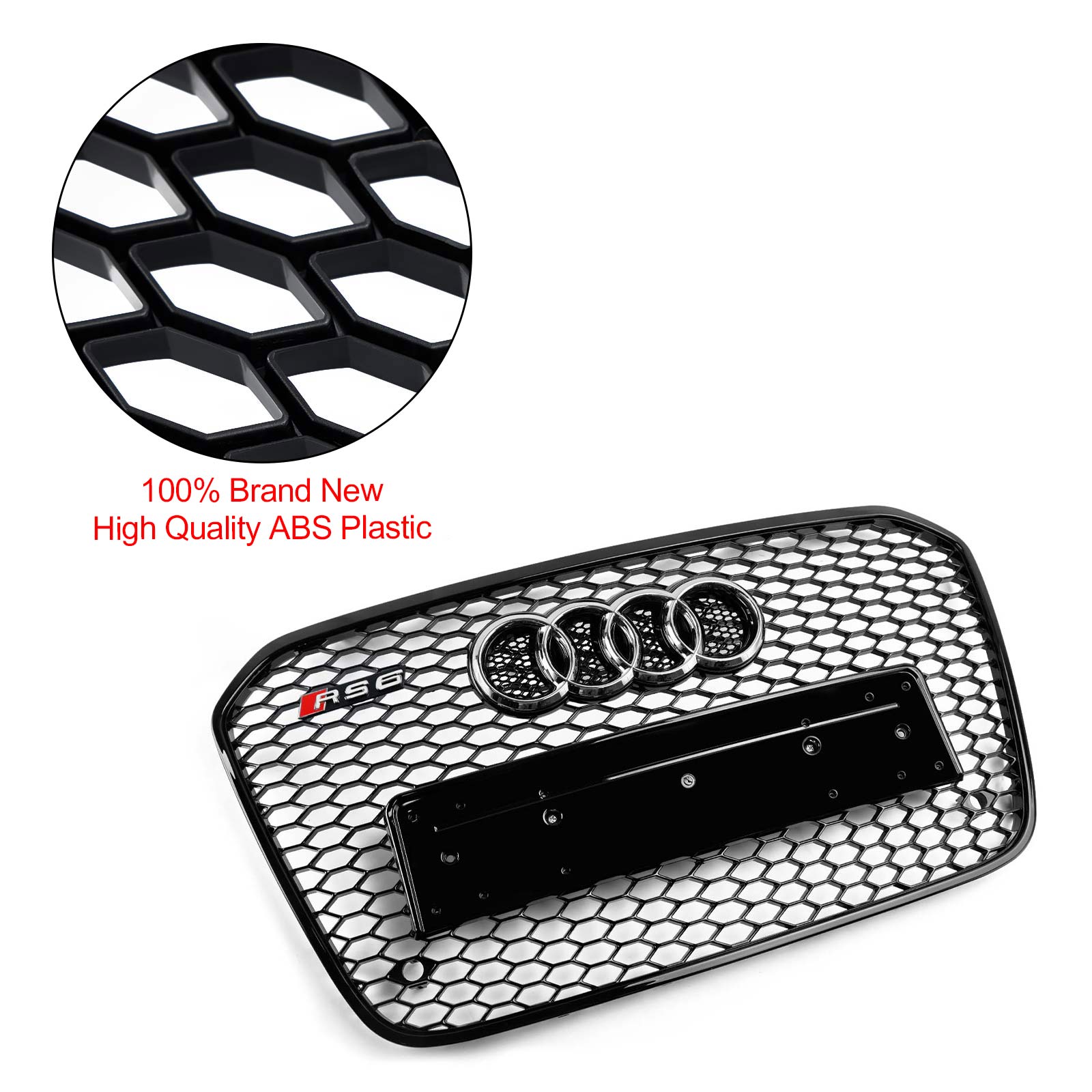 2012-2015 Audi A6 C7 S6 RS6 Style Honeycomb Front Bumper Grille Grill