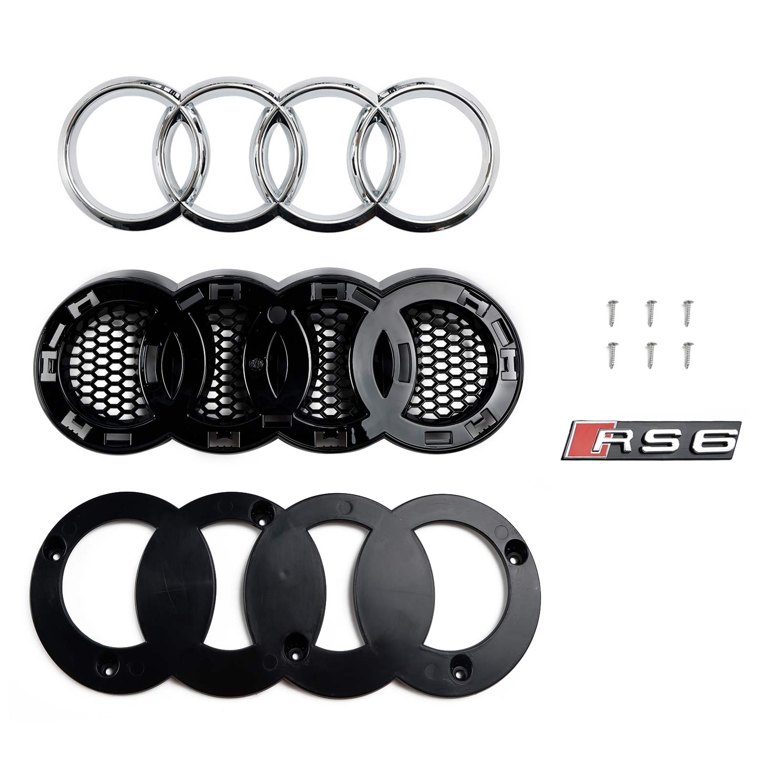 2012-2015 Audi A6 C7 S6 RS6 Style Grille de pare-chocs avant en nid d'abeille