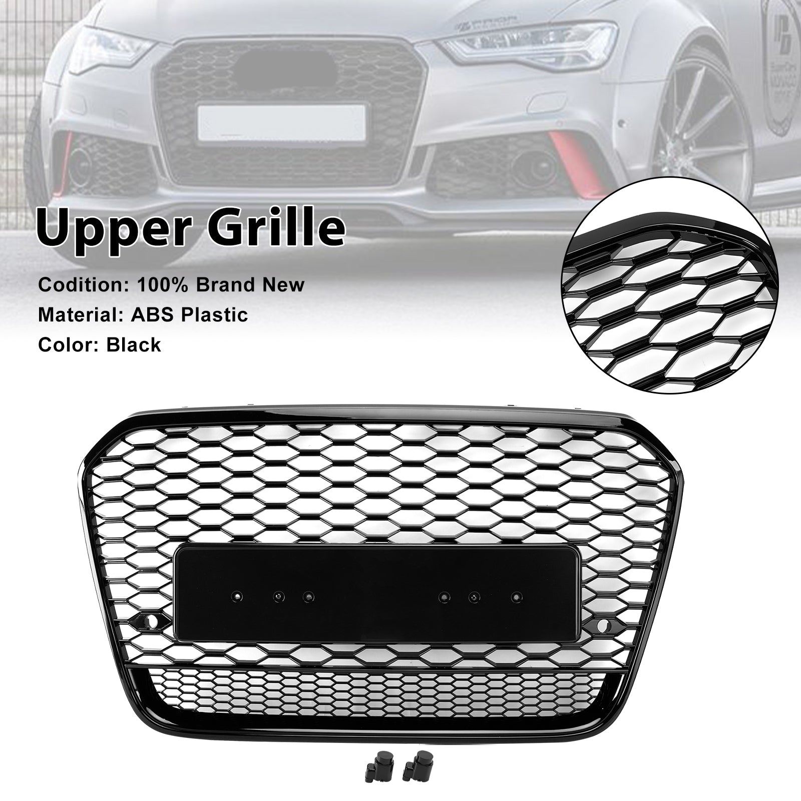 2012-2015 Audi A6 S6 C7 RS6 Style Front Mesh Honeycomb Grill Grille