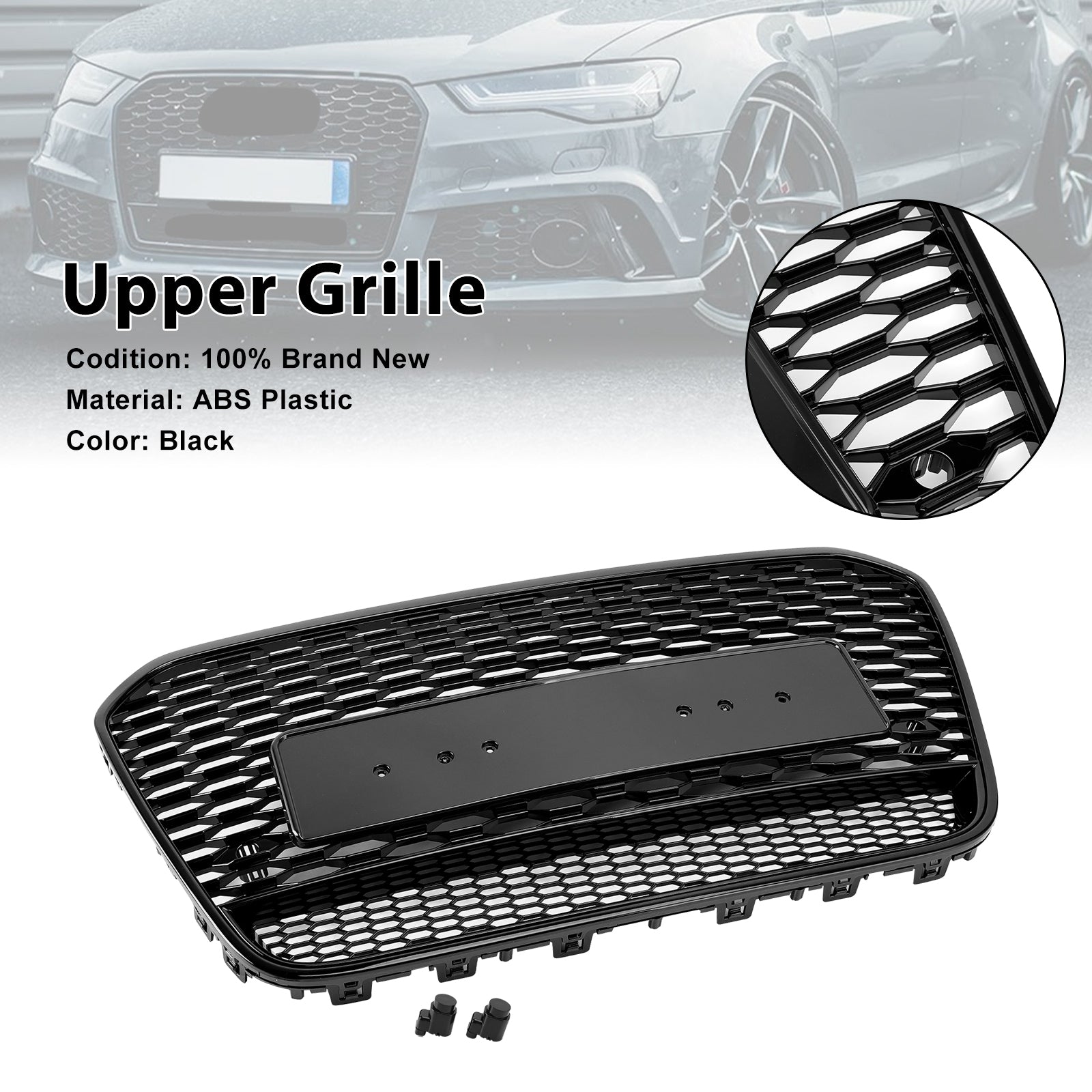 2012-2015 Audi A6 S6 C7 RS6 Style Front Mesh Honeycomb Grill Grille