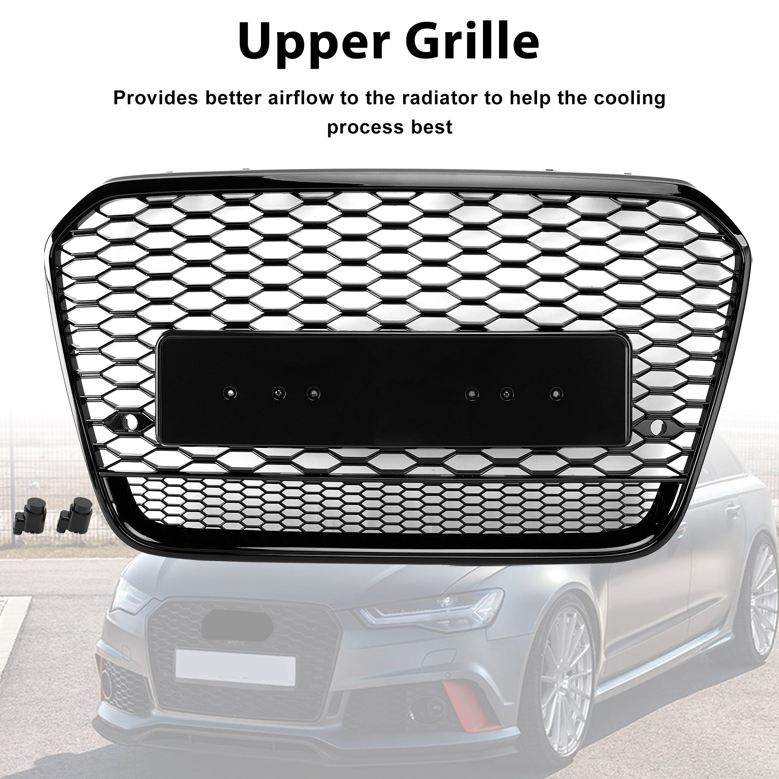 2012-2015 Audi A6 S6 C7 RS6 Style Front Mesh Honeycomb Grill Grille