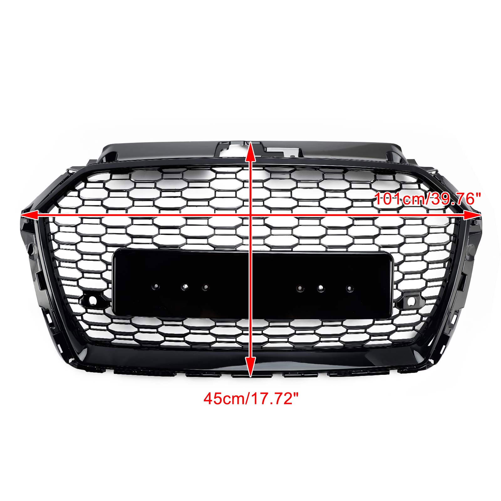 Parrilla de parachoques delantera tipo panal para Audi Q5 2013-2017, cromada/negra