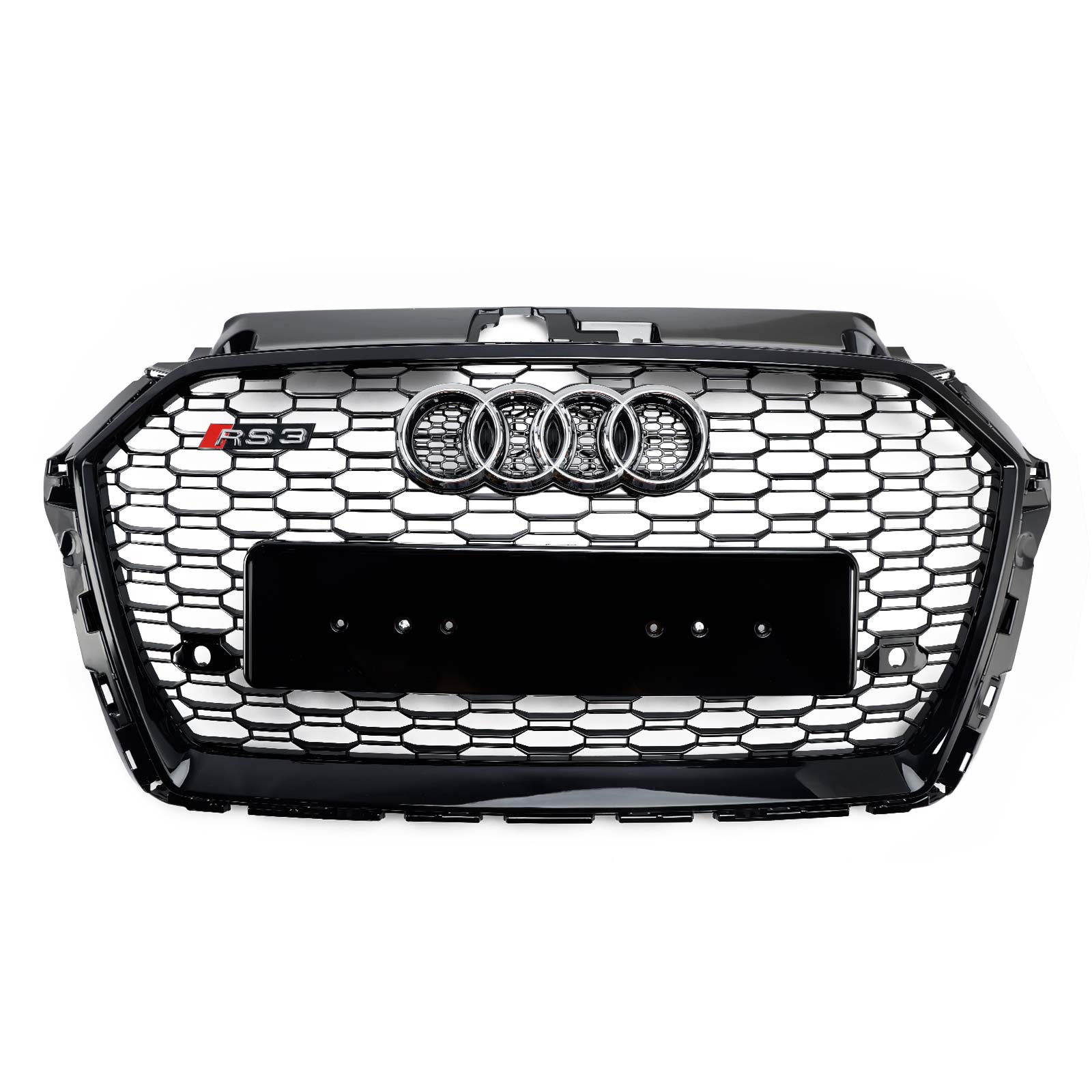 2017-2019 Audi A3 8V RS3 Style Honeycomb Mesh Front Bumper Grille Black