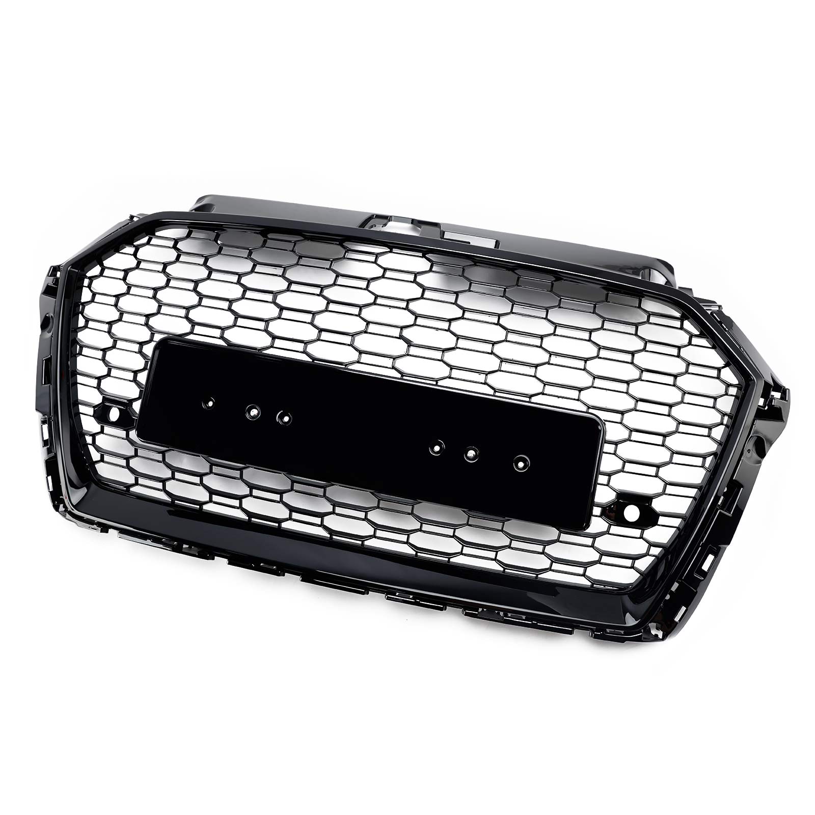 Parrilla de parachoques delantera tipo panal para Audi Q5 2013-2017, cromada/negra