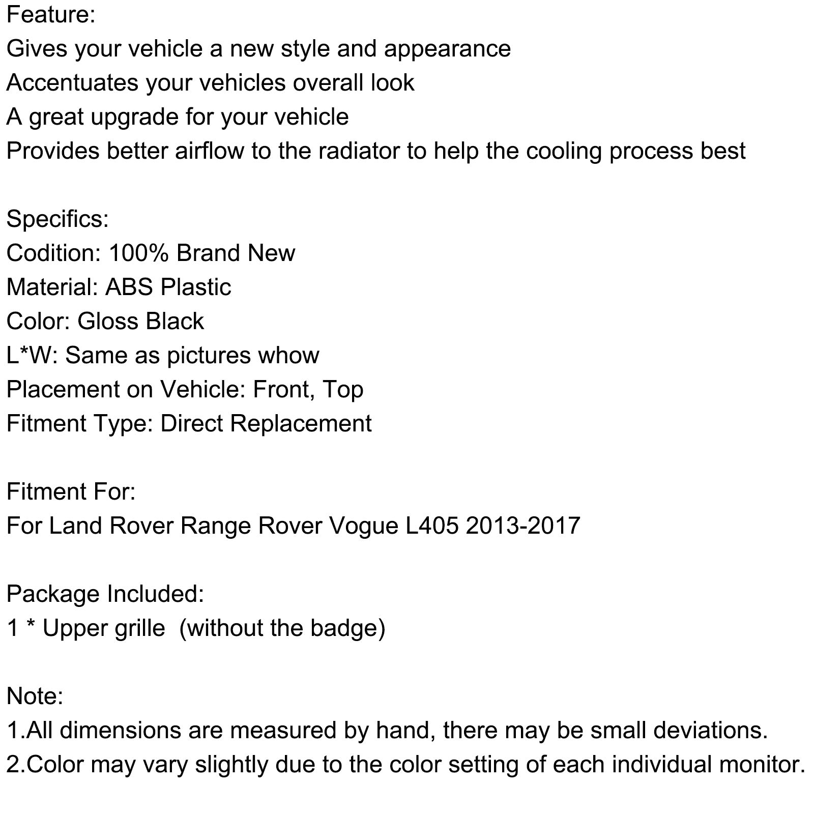 Land Rover Range Rover Vogue L405 2013-2017 grade superior da grade superior