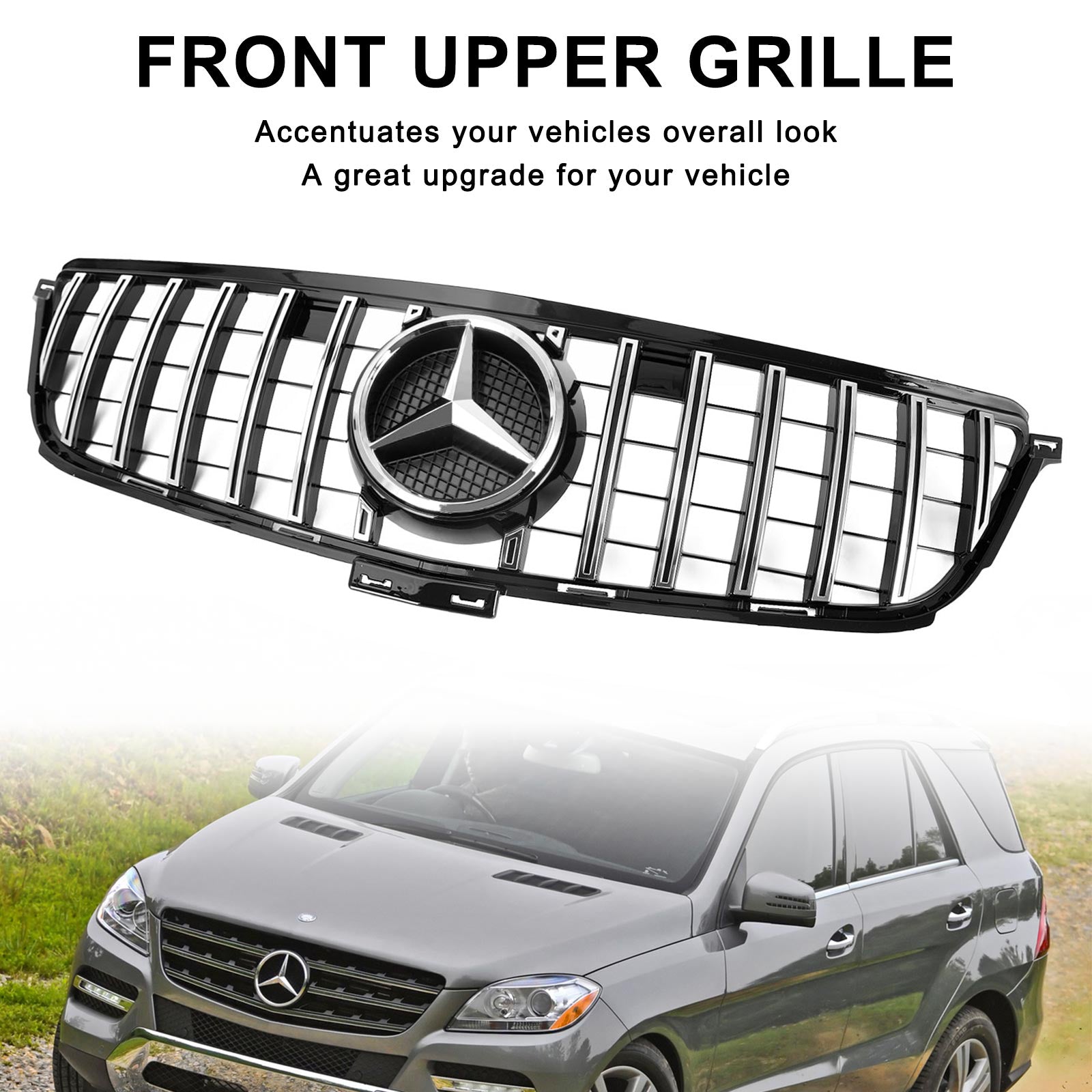2012 2013 2014 2015 Mercedes-Benz W166 ML350 400 550 GTR Stijl Front Grille Grille Chroom Zwart