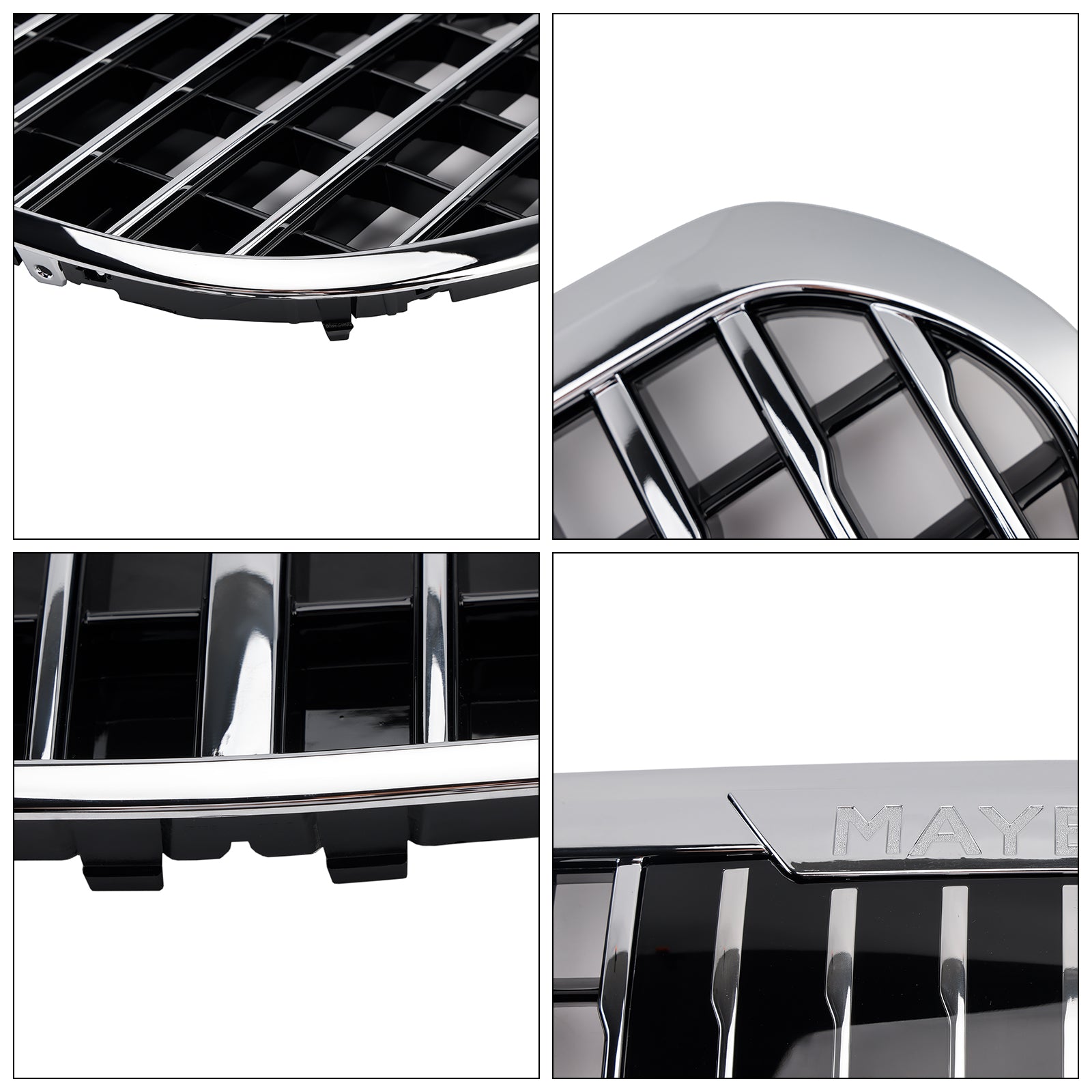 Mercedes Benz Classe S 2021-2023 W223 S480 S580 S680 + Grade do para-choque dianteiro cromada com ACC