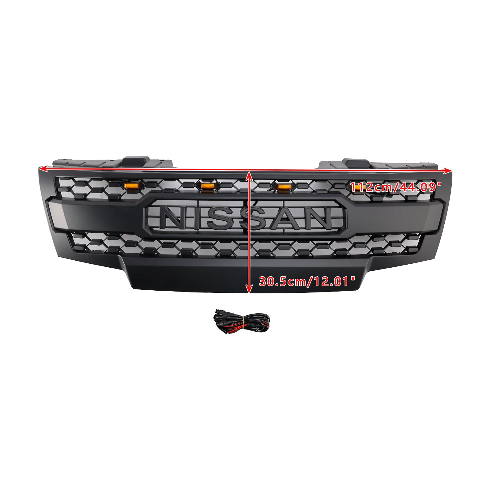 2009-2019 Nissan Frontier W/Led Lights Black Front Bumper Grill Grille