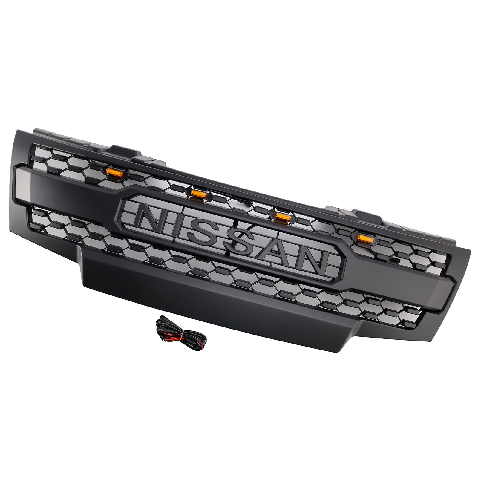 2009-2019 Nissan Frontier W/Led Lights Black Front Bumper Grill Grille