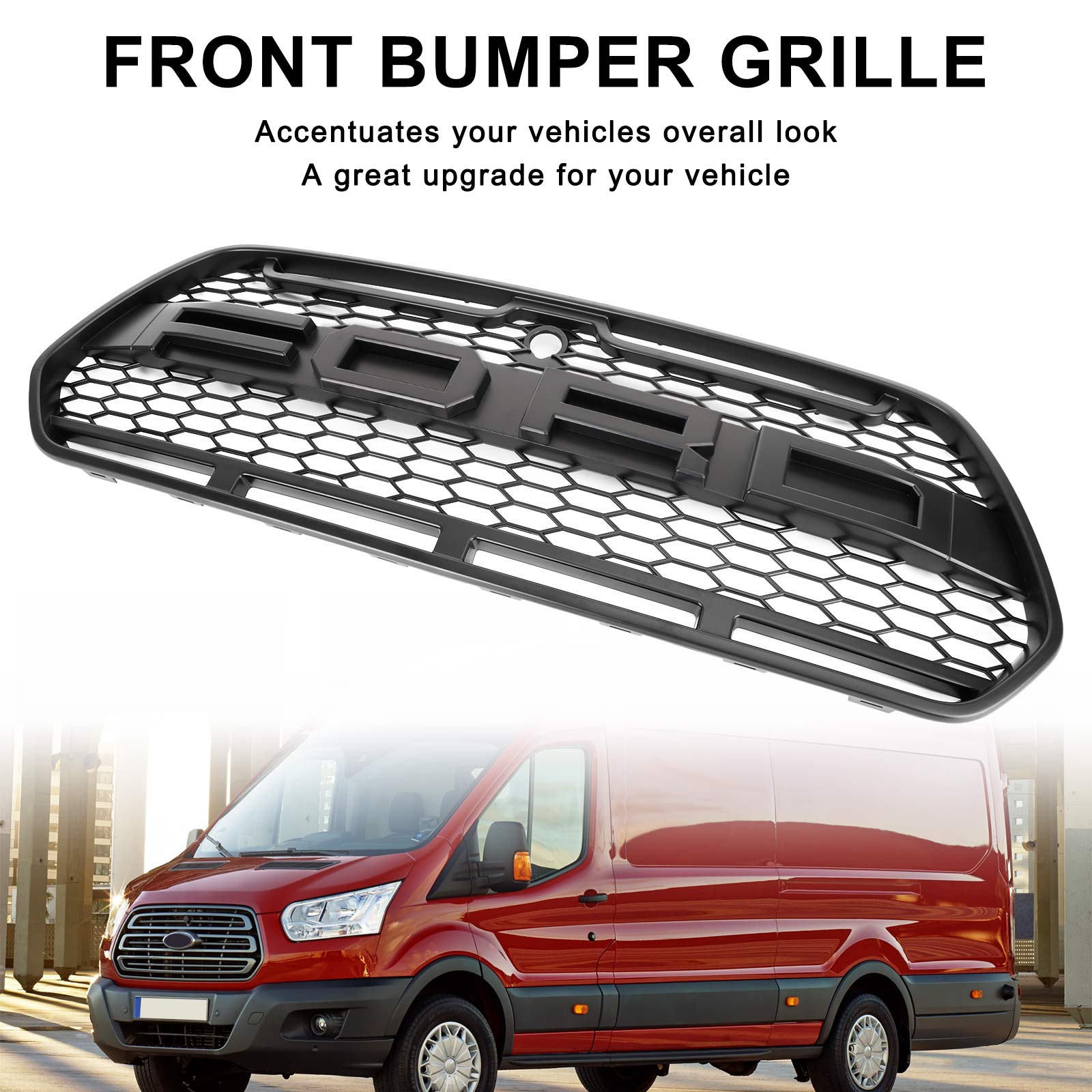 Raptor Mat Zwart Voorbumper Grille Grill Geschikt voor Ford Transit MK8 2015-2018