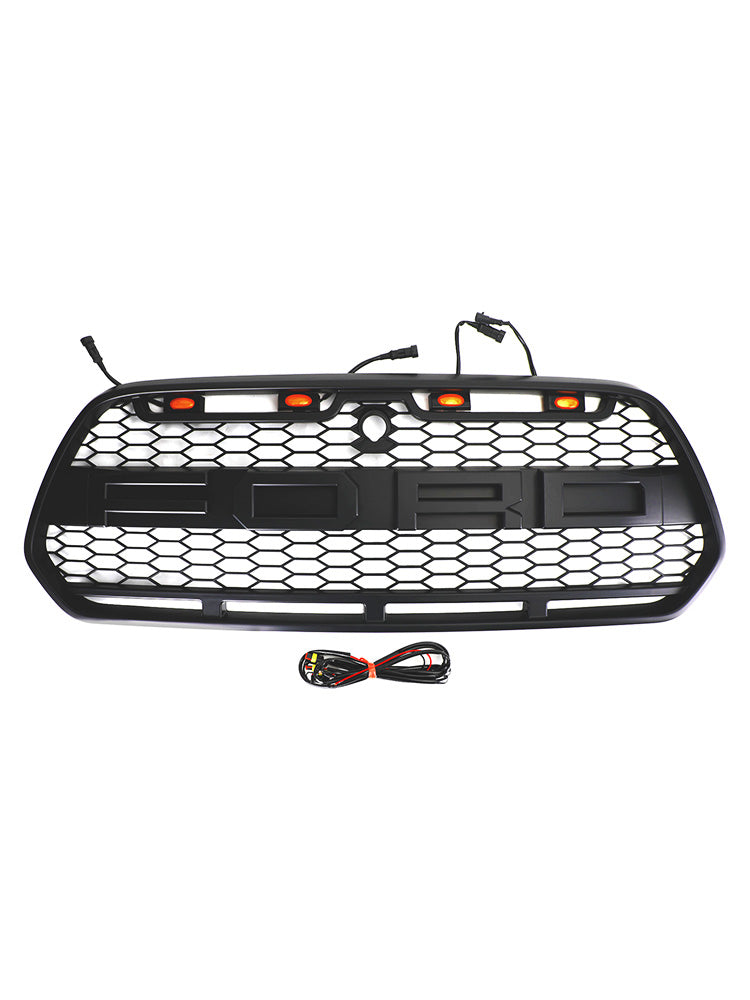 Matzwarte voorbumpergrille met LED geschikt voor Ford Transit MK8 2015-2018 Raptor