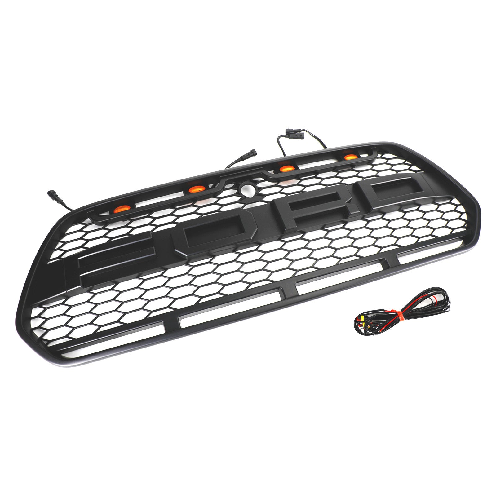 Matzwarte voorbumpergrille met LED geschikt voor Ford Transit MK8 2015-2018 Raptor