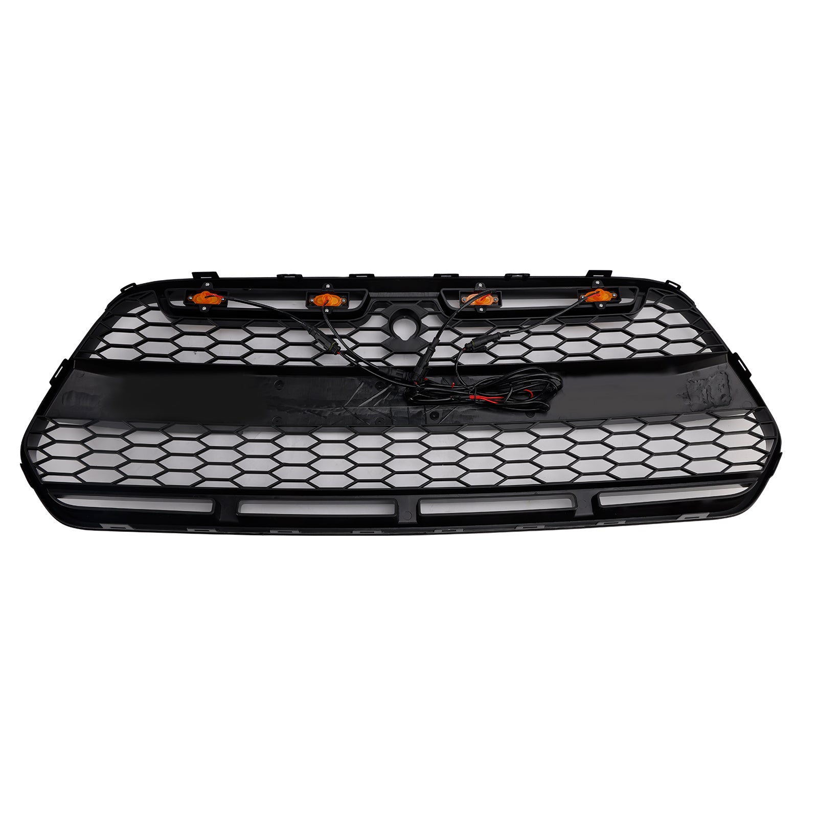 Parrilla de parachoques delantero para Ford Transit MK8 Raptor 2015-2018 con LED, color negro brillante