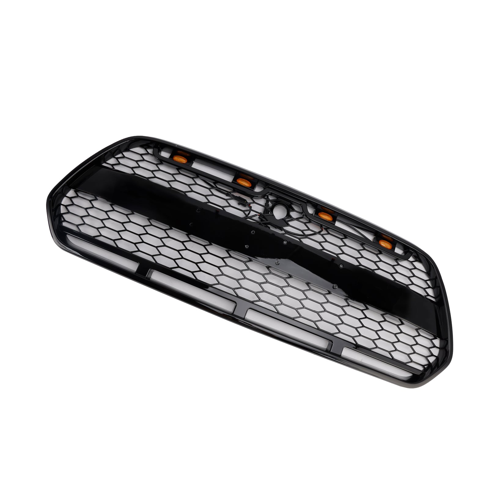 Parrilla de parachoques delantero para Ford Transit MK8 Raptor 2015-2018 con LED, color negro brillante