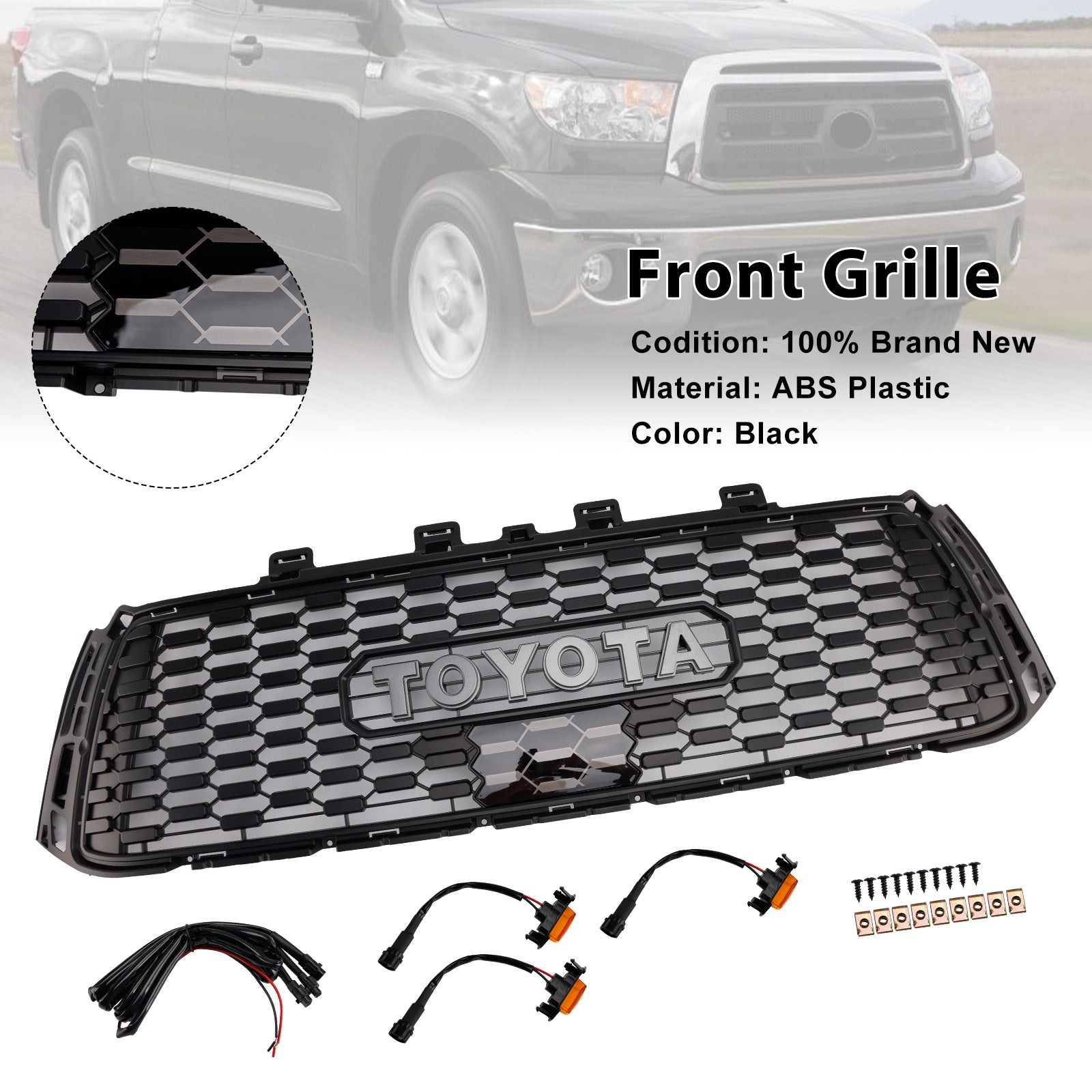 2010-2013 Toyota Tundra TRD PRO Black Honeycomb Front Bumper Grill Grille