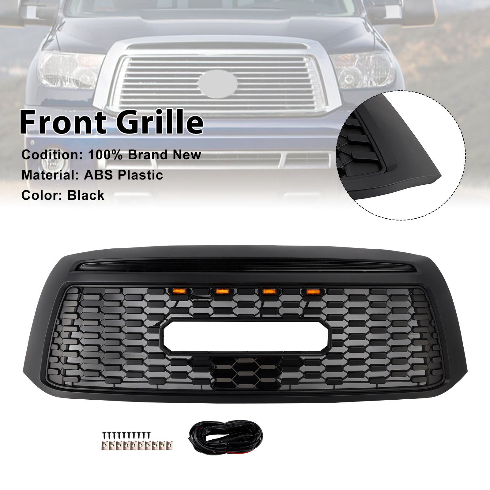 2010-2013 Toyota Tundra TRD PRO Black Honeycomb Front Bumper Grill Grille