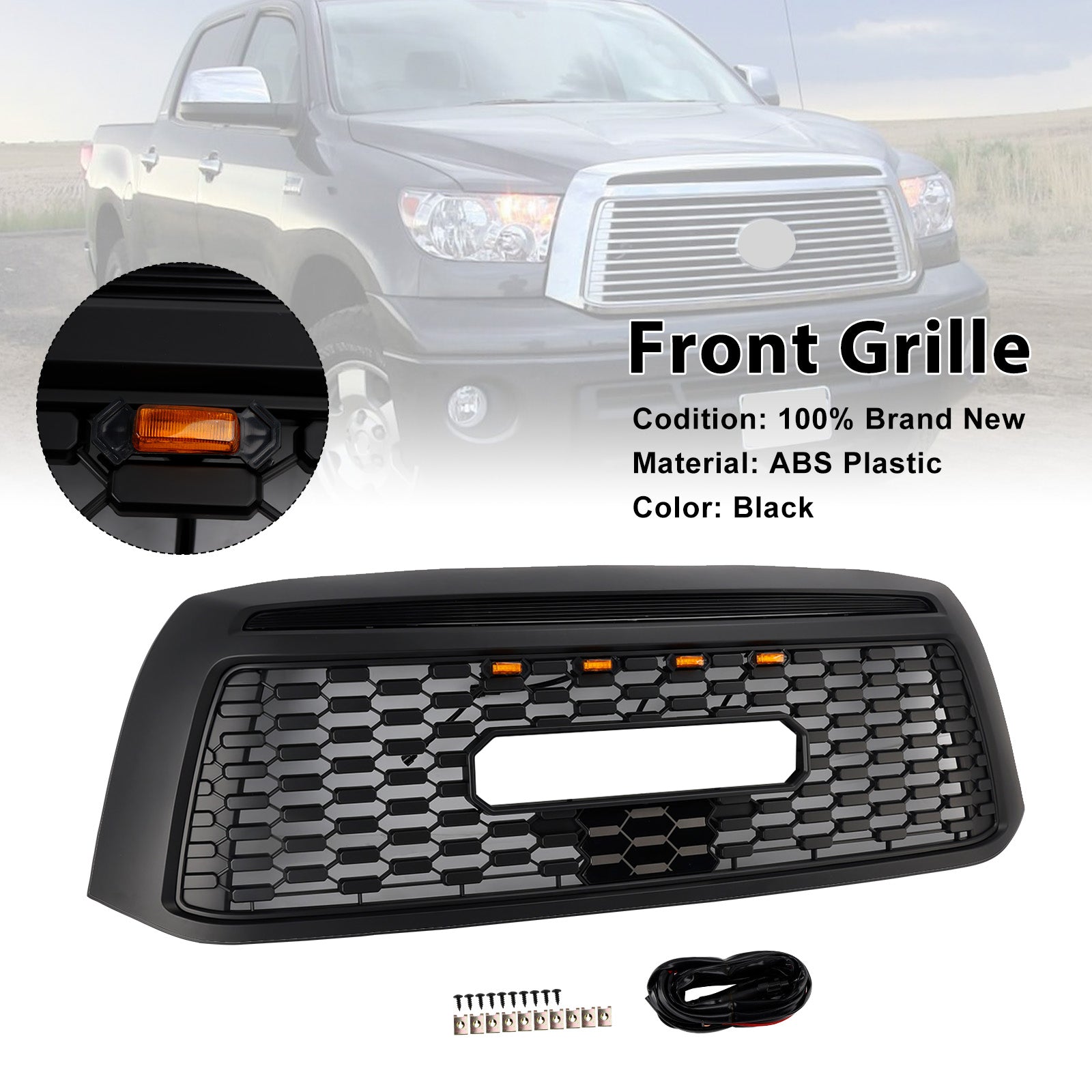 2010-2013 Toyota Tundra TRD PRO Black Honeycomb Front Bumper Grill Grille