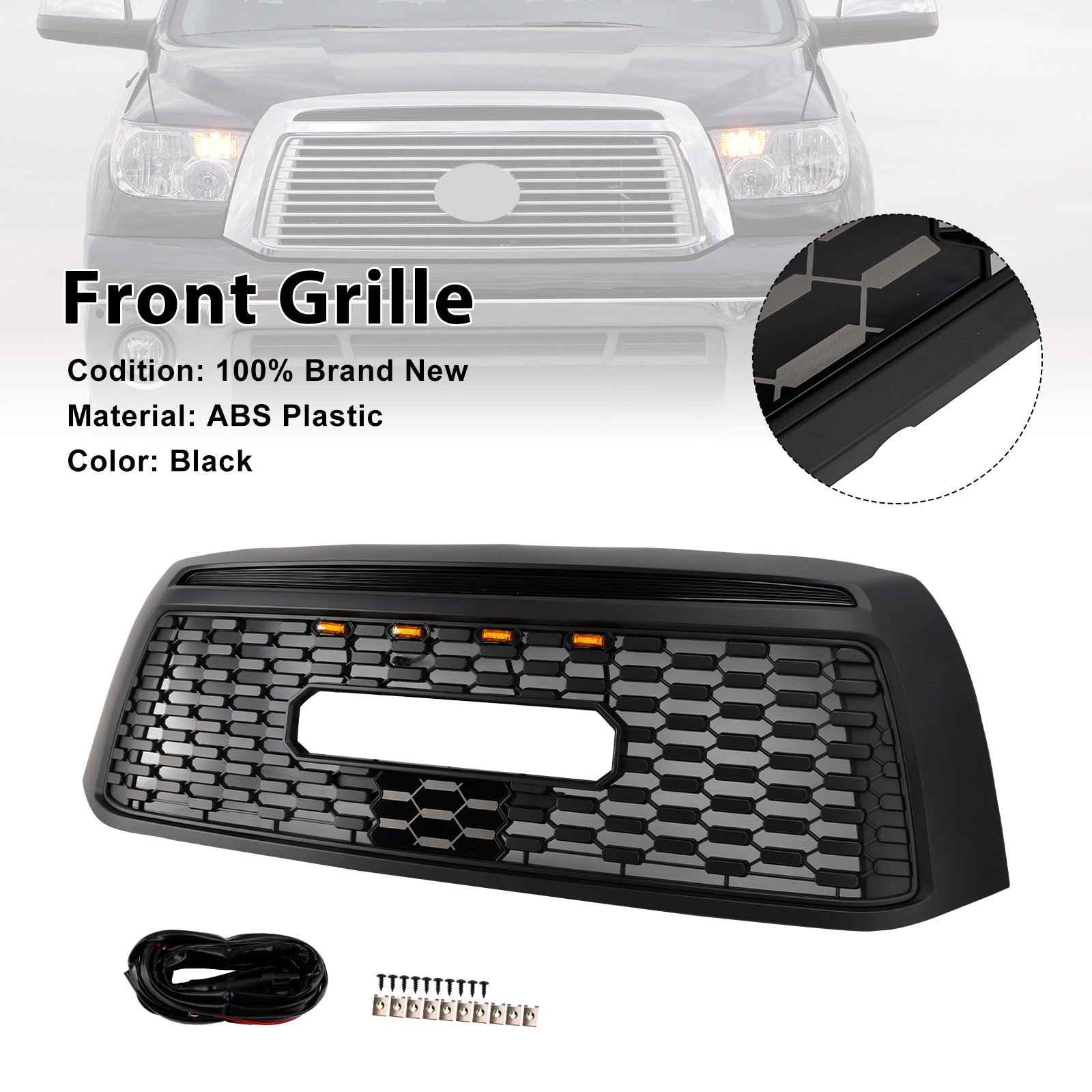 2010-2013 Toyota Tundra TRD PRO Black Honeycomb Front Bumper Grill Grille