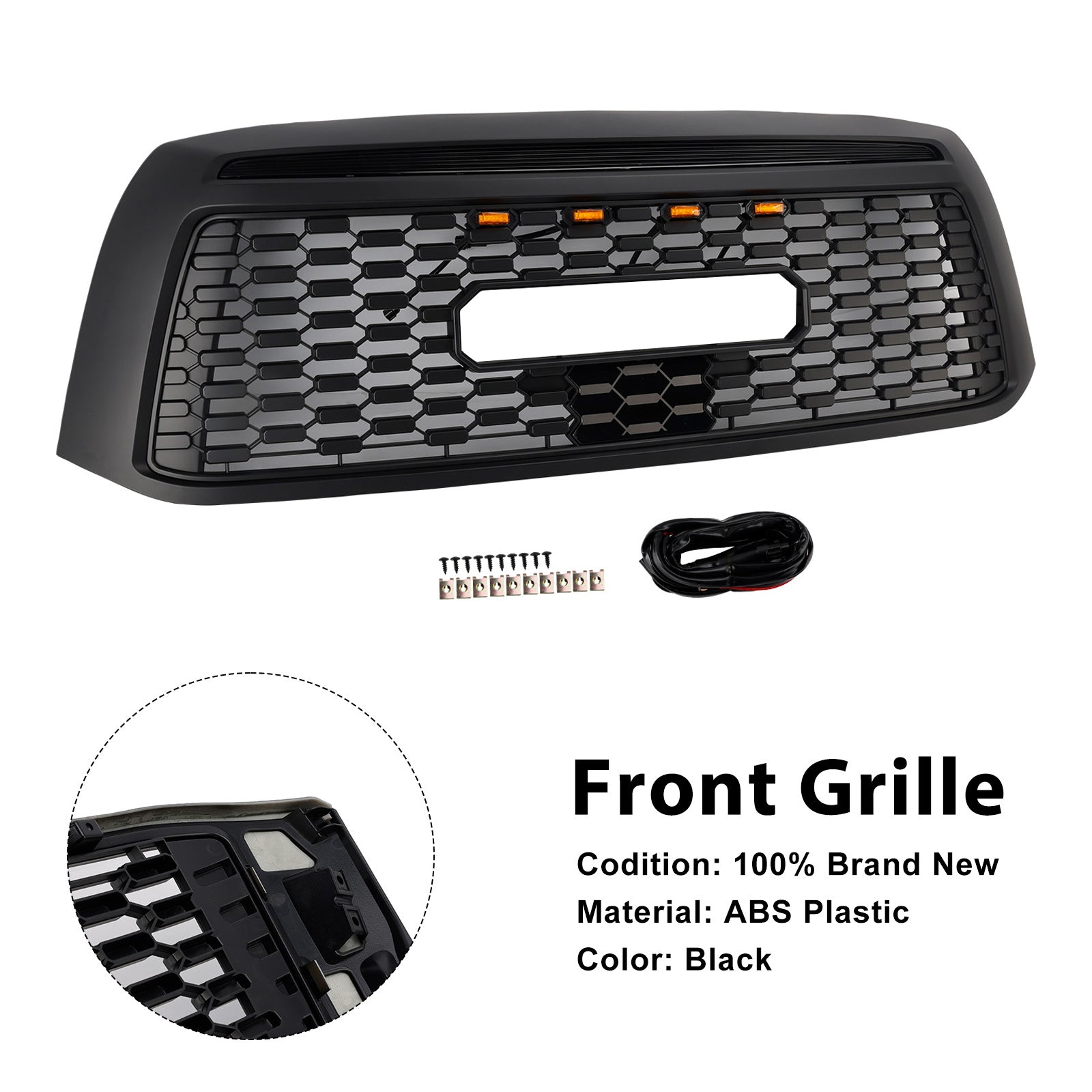2010-2013 Toyota Tundra TRD PRO Black Honeycomb Front Bumper Grill Grille
