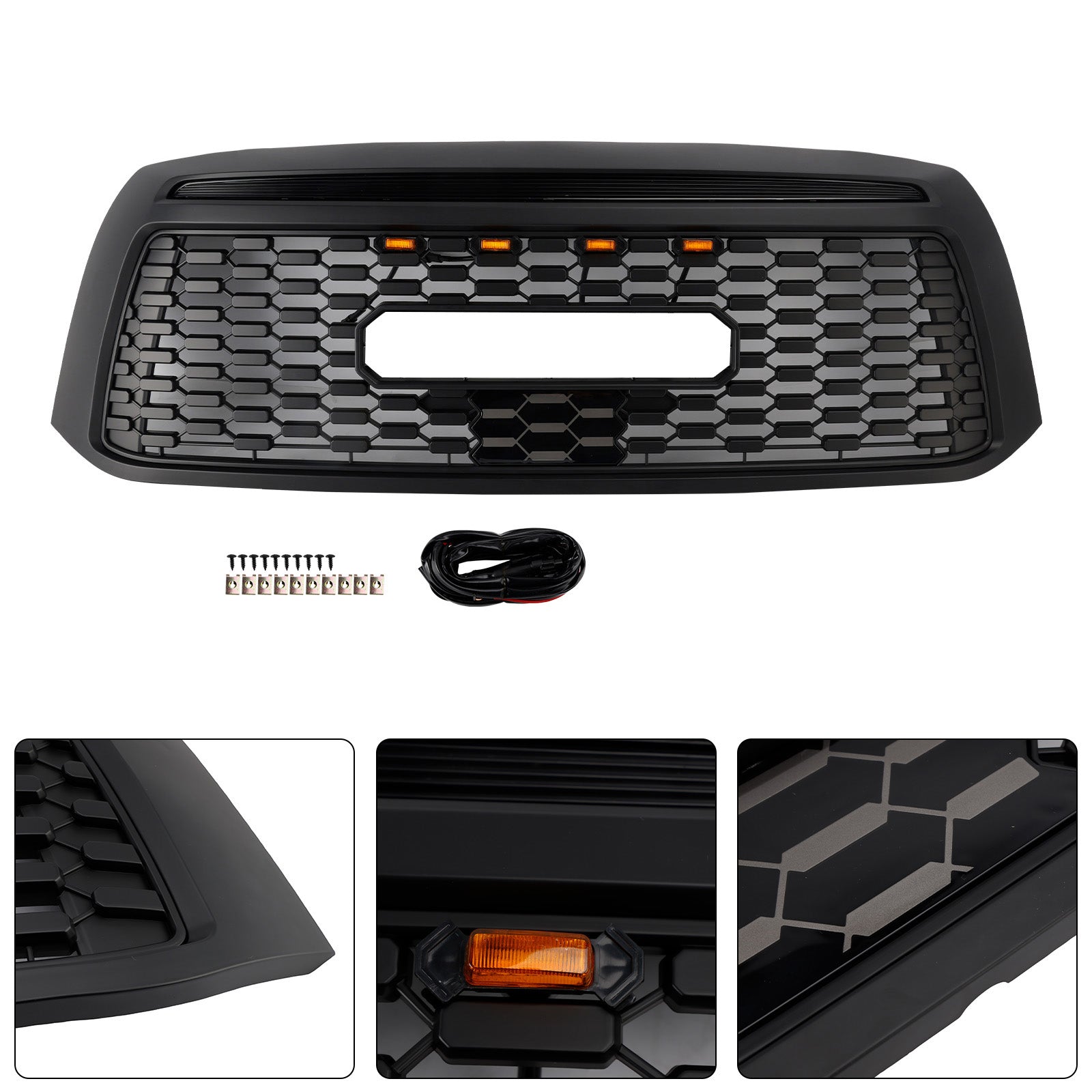 2010-2013 Toyota Tundra TRD PRO Black Honeycomb Front Bumper Grill Grille