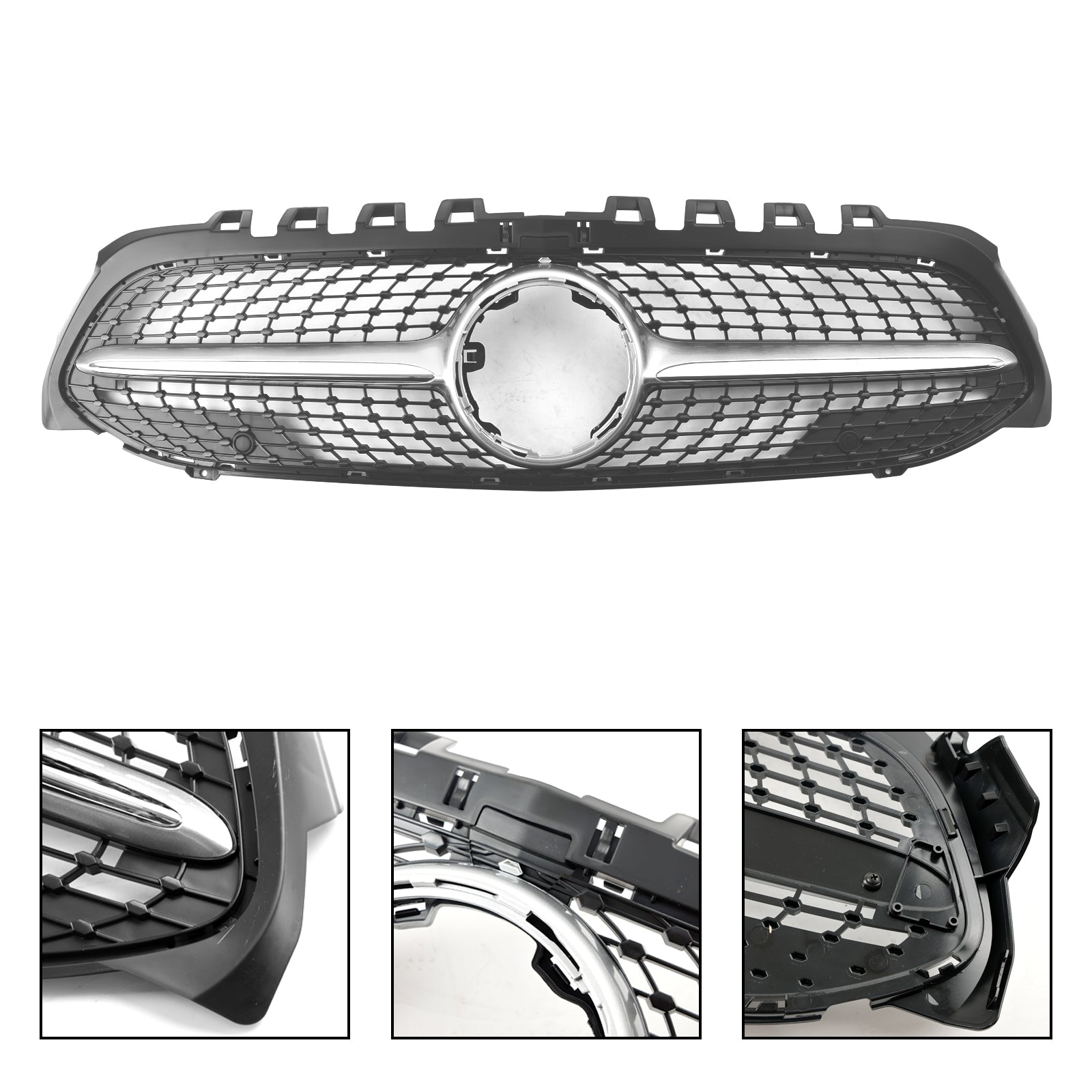 2019-2023 Benz A-Klasse W177 Diamond Front Bumper Grille Zwart
