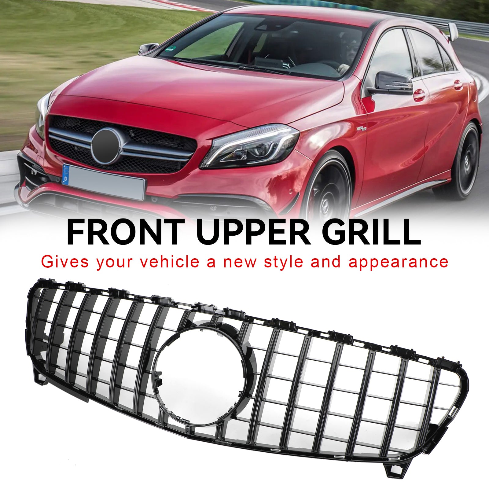 2016 2017 2018 A CLASS W176 MERCEDES BENZ GTR Style Front Bumper Grille Grill