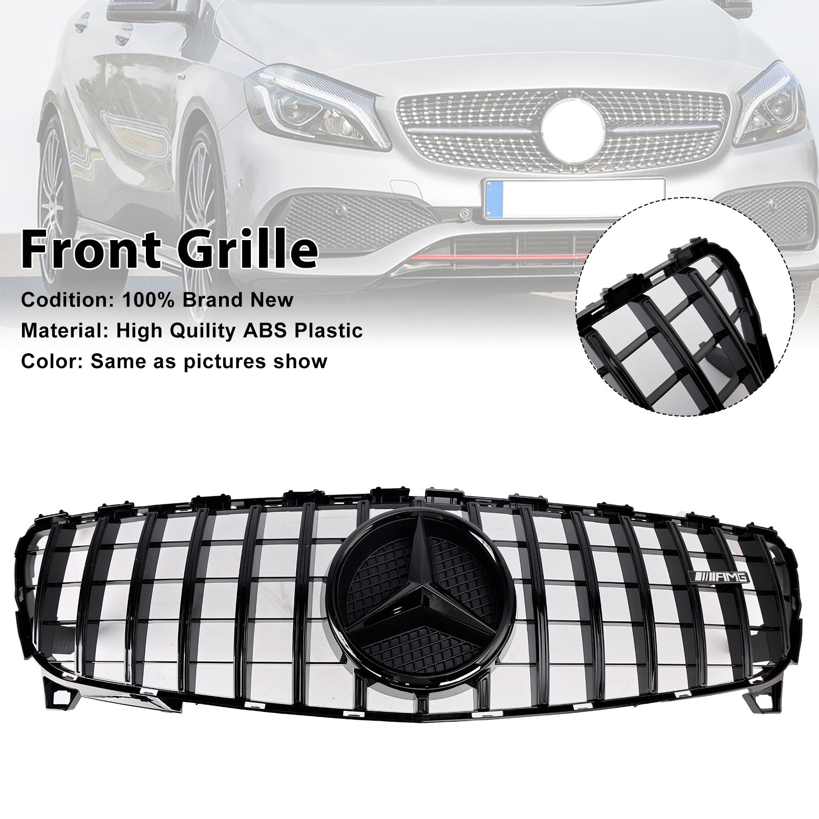 MERCEDES BENZ CLASSE A 2016-2018 W176 Grille de pare-chocs avant style GTR