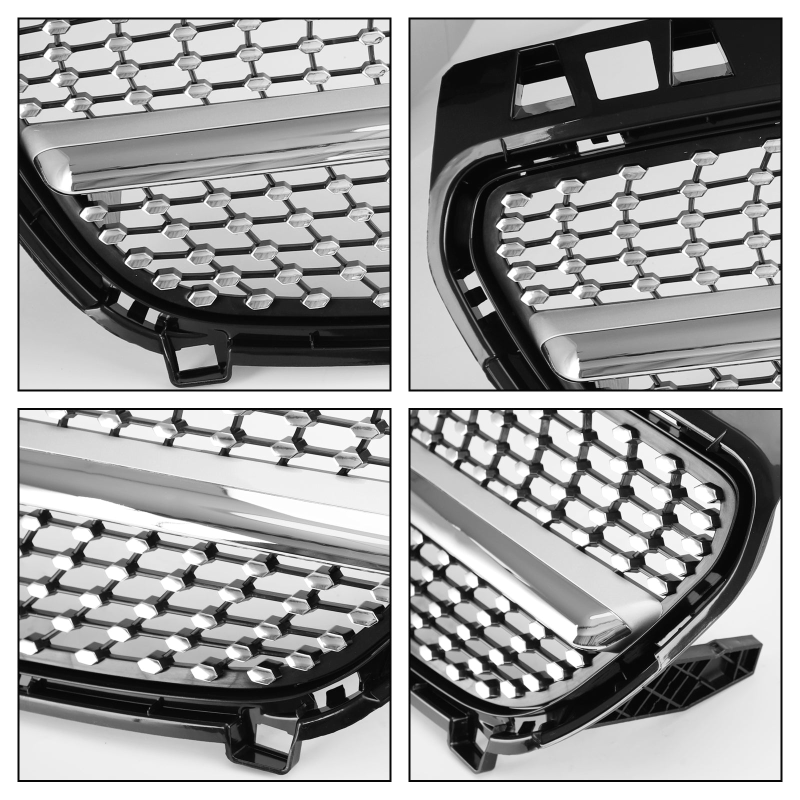 CLASE A 2013-2015 W176 Parrilla delantera para parachoques Mercedes Benz negra/cromada