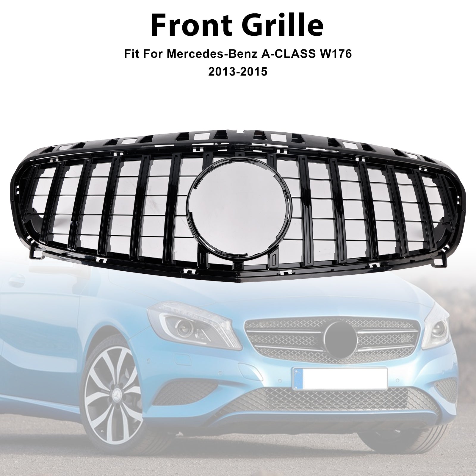 Mercedes-Benz A-KLASSE 2013-2015 W176 Voorbumpergrille glanzend zwart