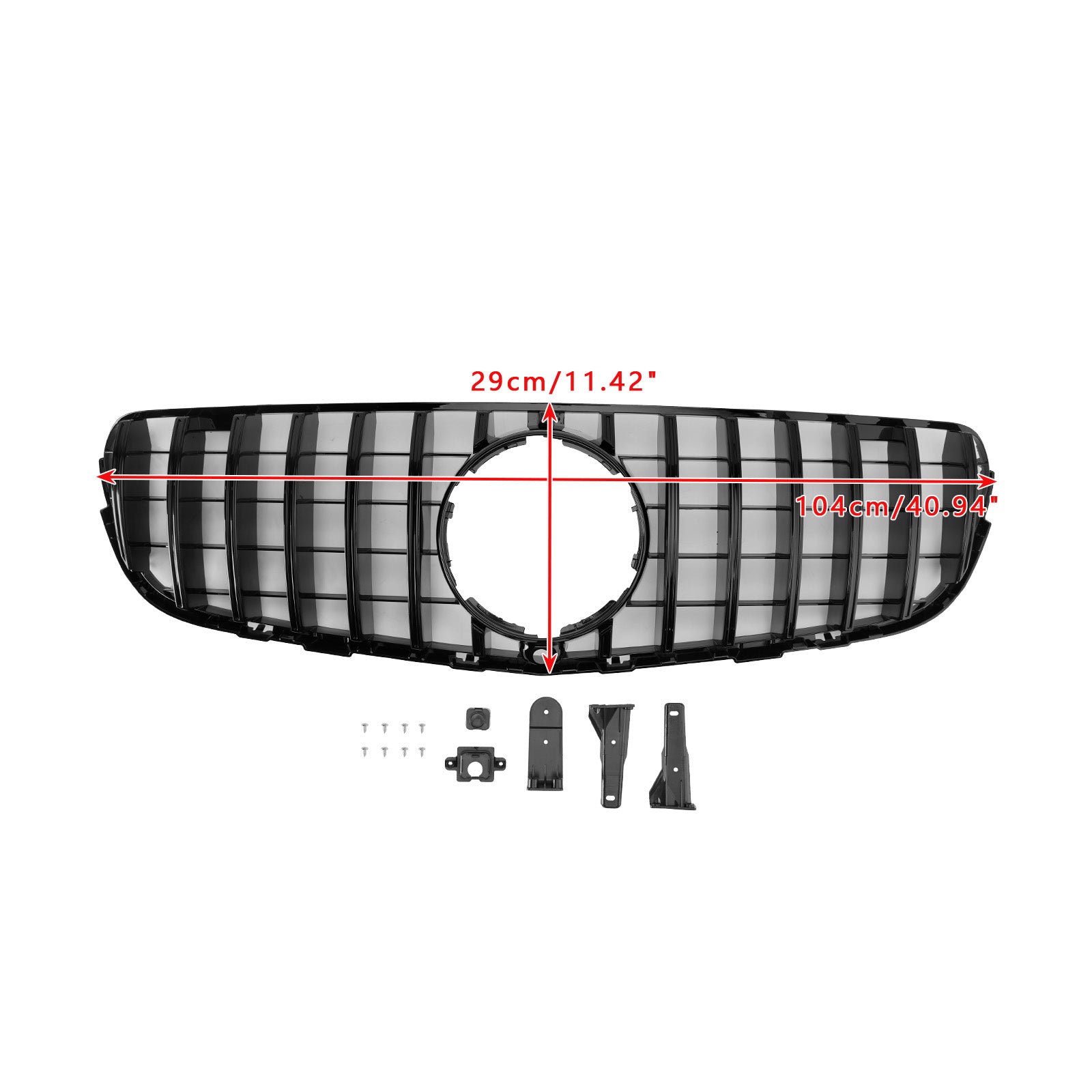 2015-2019 Mercedes Benz GLC X253 C253 Front Bumper Grill Grill Gloss Black