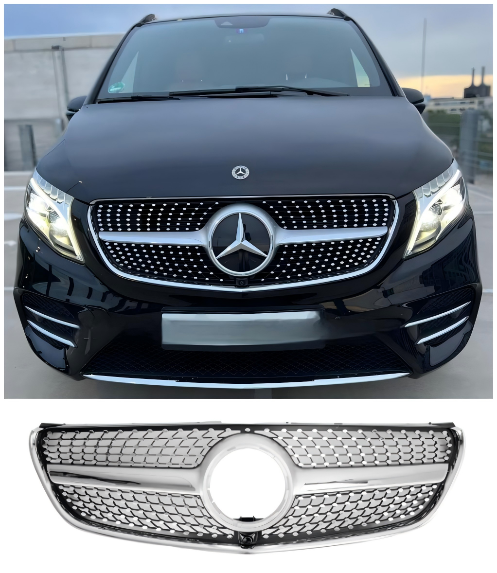 V-klasse W447 2014-03.2019 Mercedes Benz Diamond Front Bovenste Grille Grille