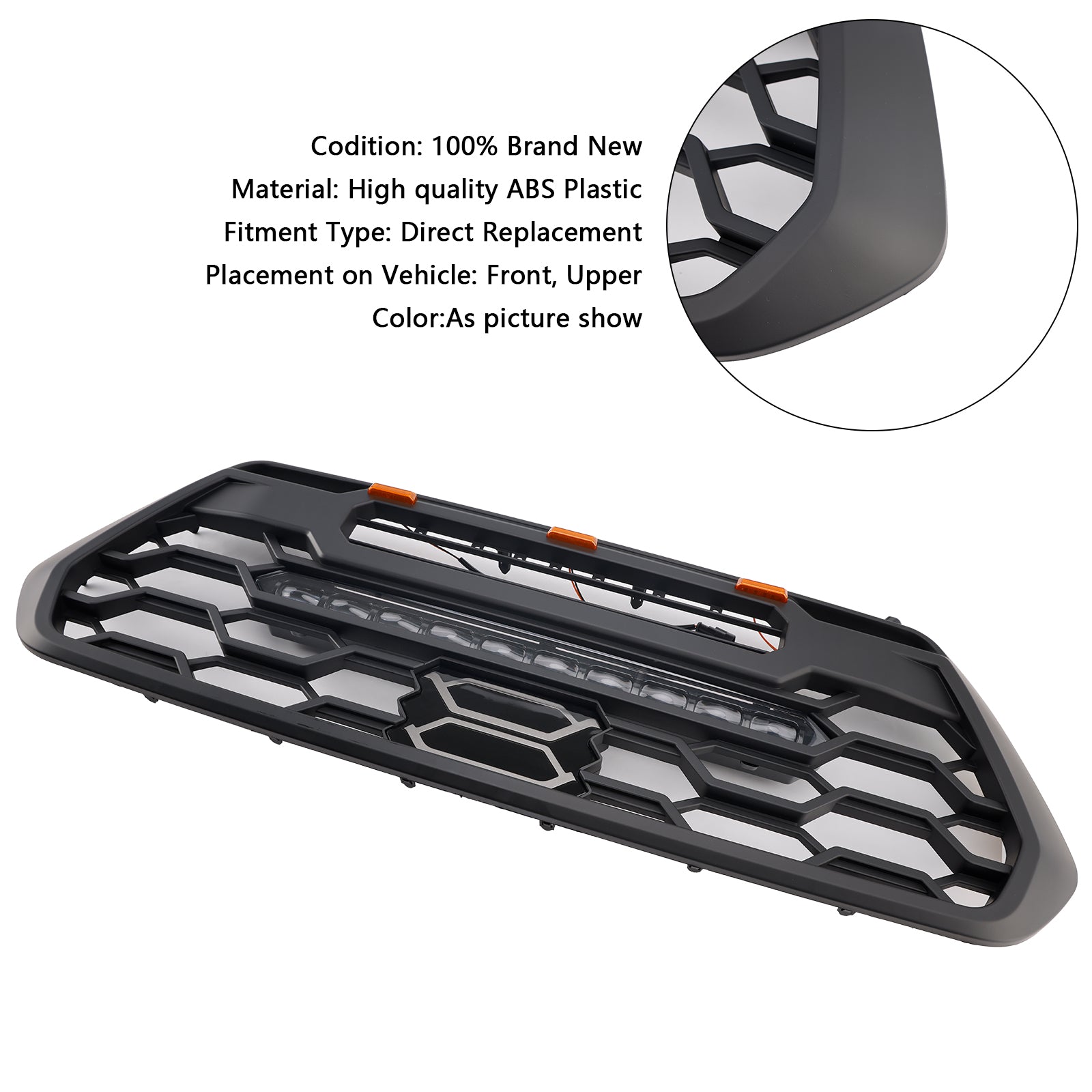 Grille de pare-chocs avant Toyota Tacoma 2016-2023 avec lumière LED