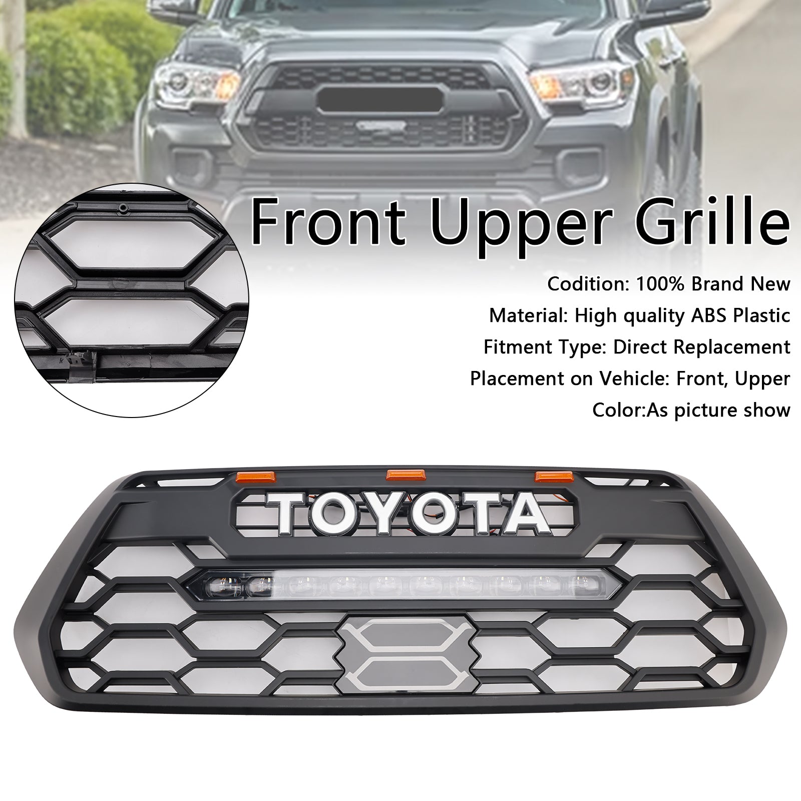2016-2023 Toyota Tacoma met LED-licht voorbumpergrille