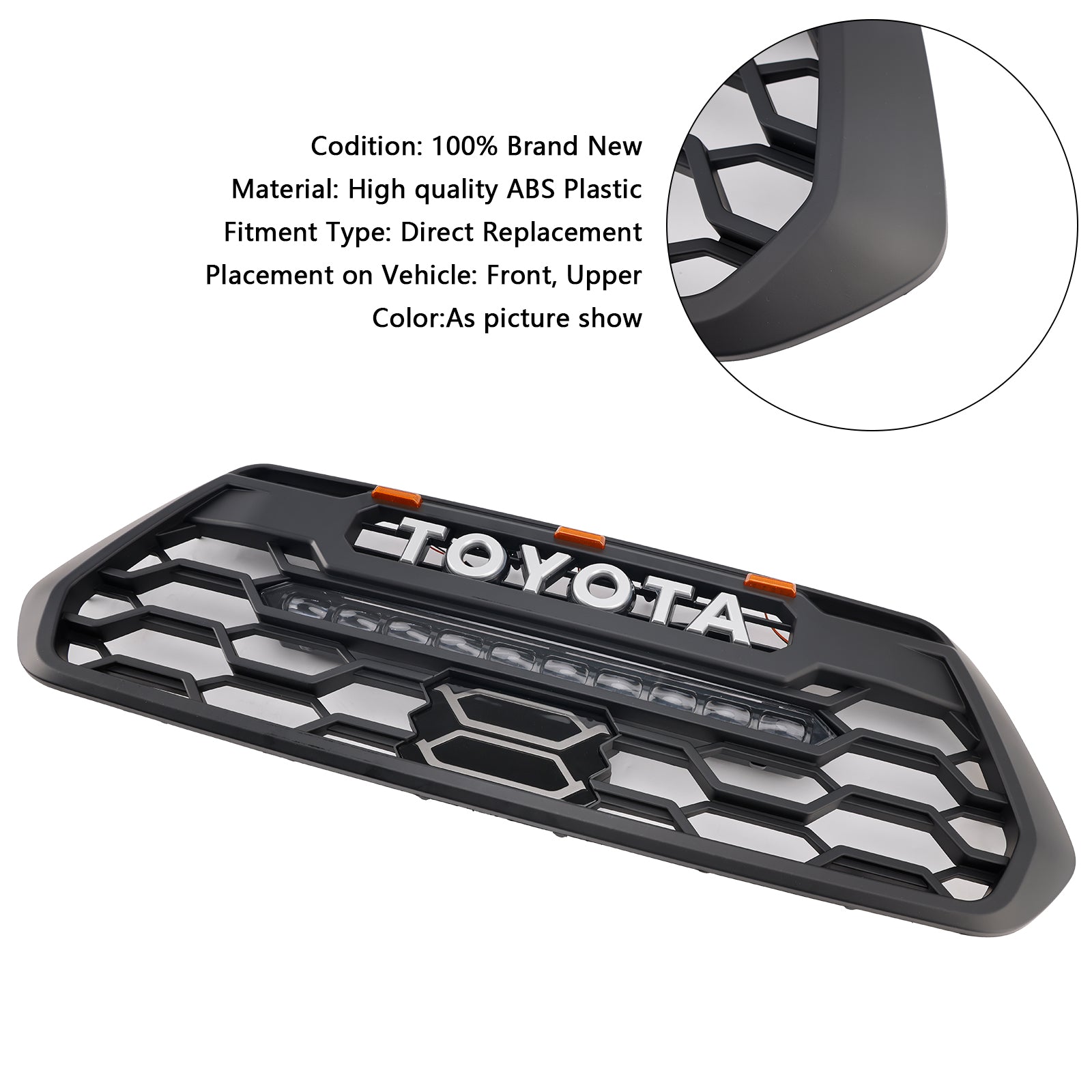 2016-2023 Toyota Tacoma com grade de pára-choque dianteiro leve LED Grill