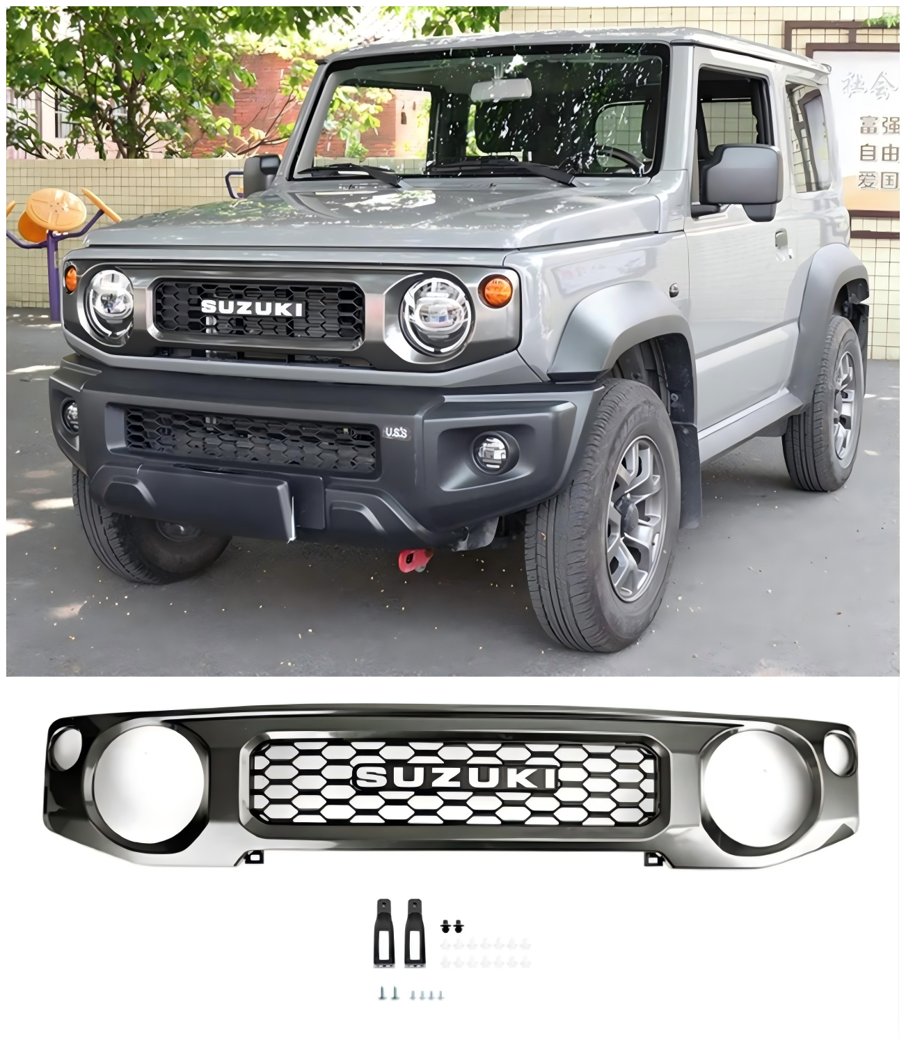2019-2023 Suzuki Jimny JB74 Honingraat voorbumpergrille grijs