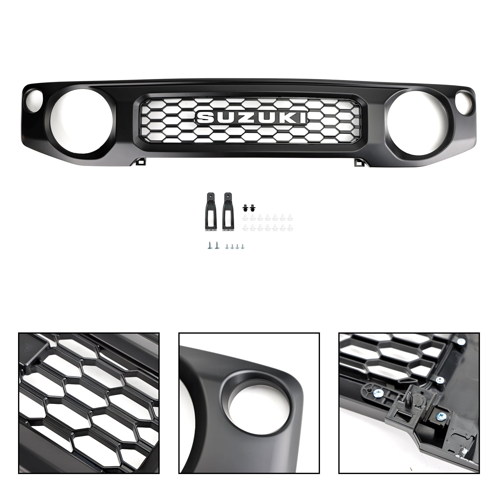 2019-2023 Suzuki Jimny JB74 Grille de pare-chocs avant en nid d'abeille noire