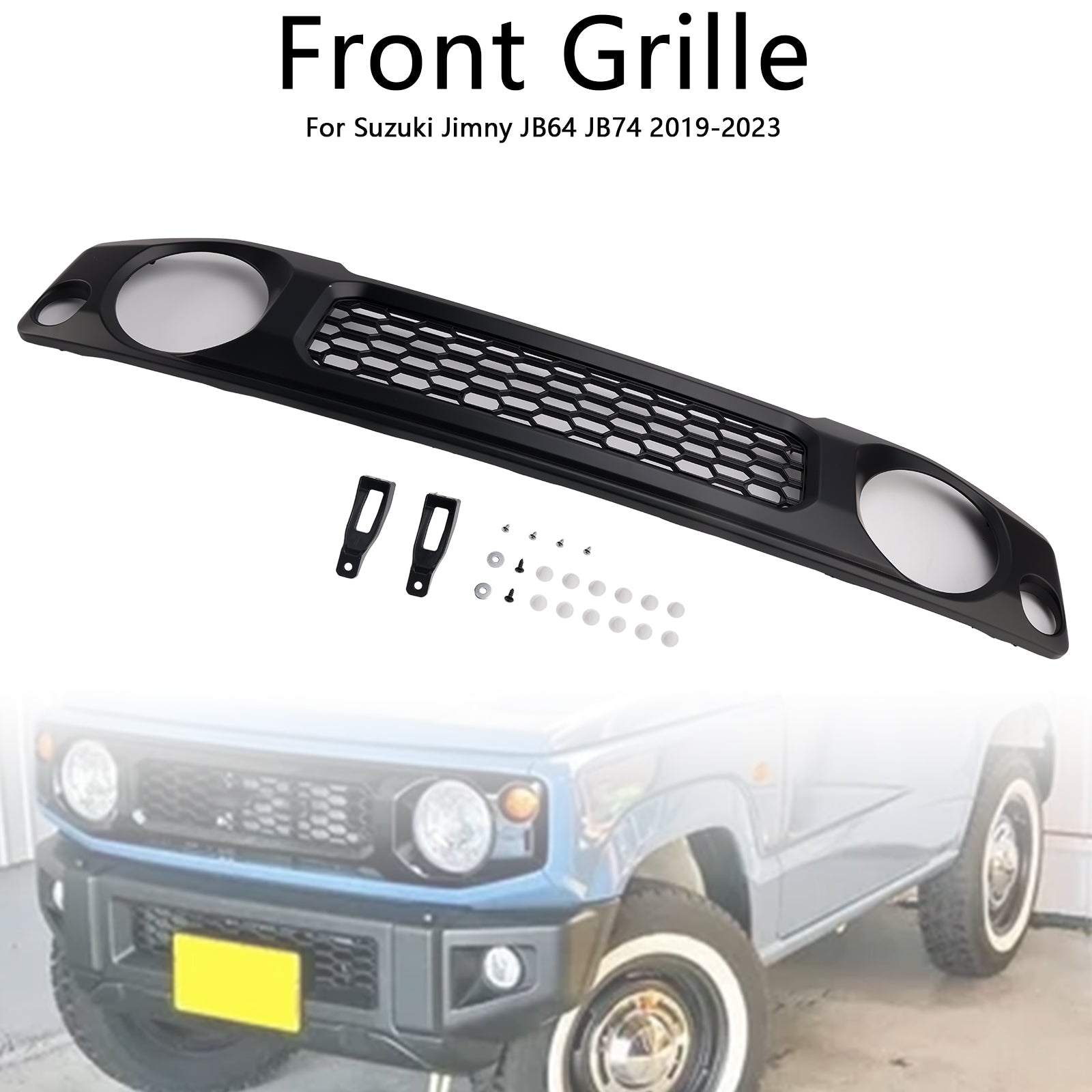 2019-2023 Suzuki Jimny JB64 JB74 Black Honeycomb Grade Front Bumper Grill