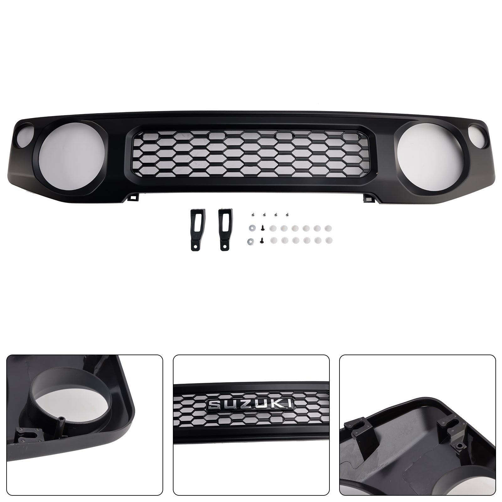 2019 2020 2021 2022 2023 Suzuki Jimny JB64 JB74 Parrilla de parachoques delantero de panal negro
