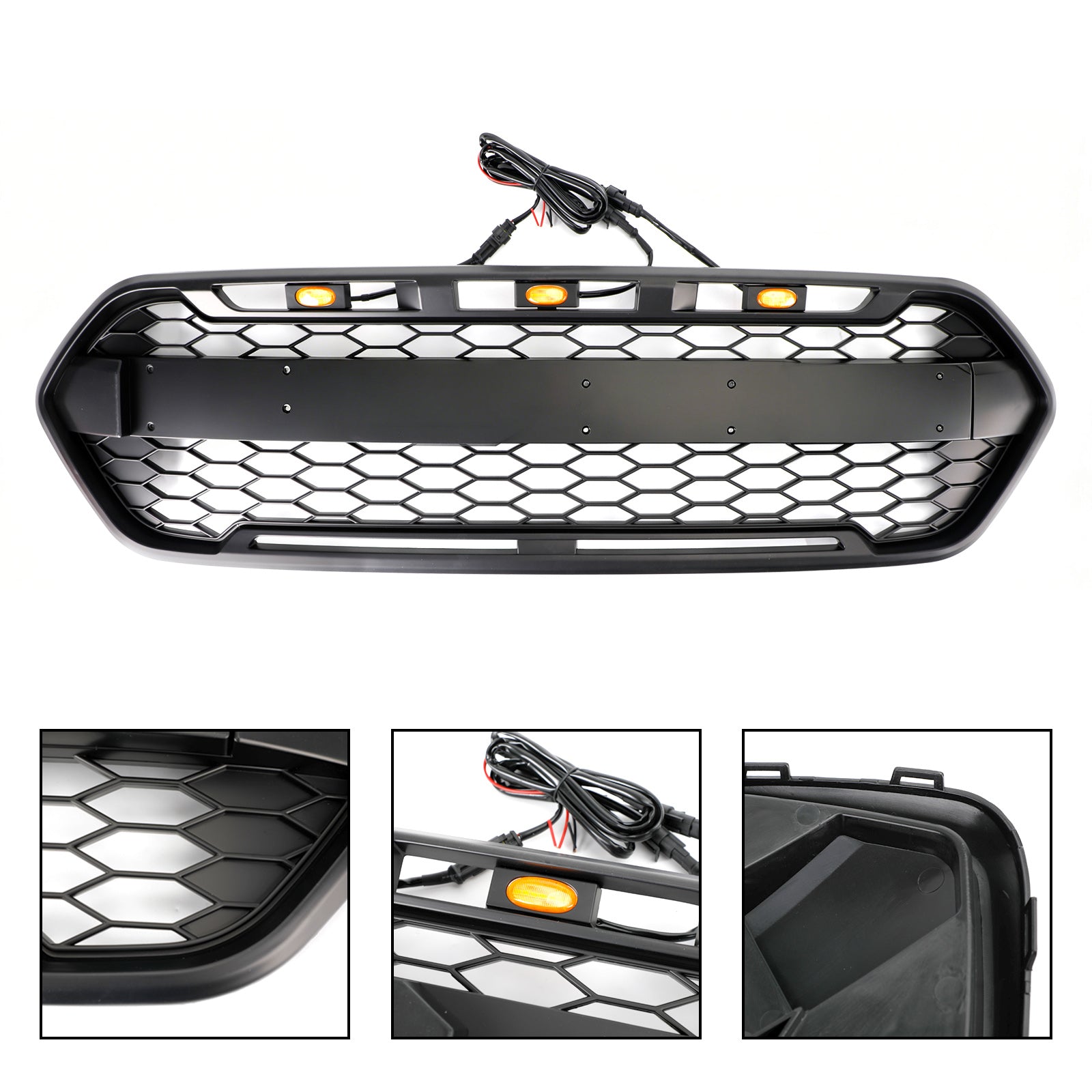 Raptor Style 2018-2023 Ford Transit Custom Trail met 3LED matzwarte voorbumpergrille